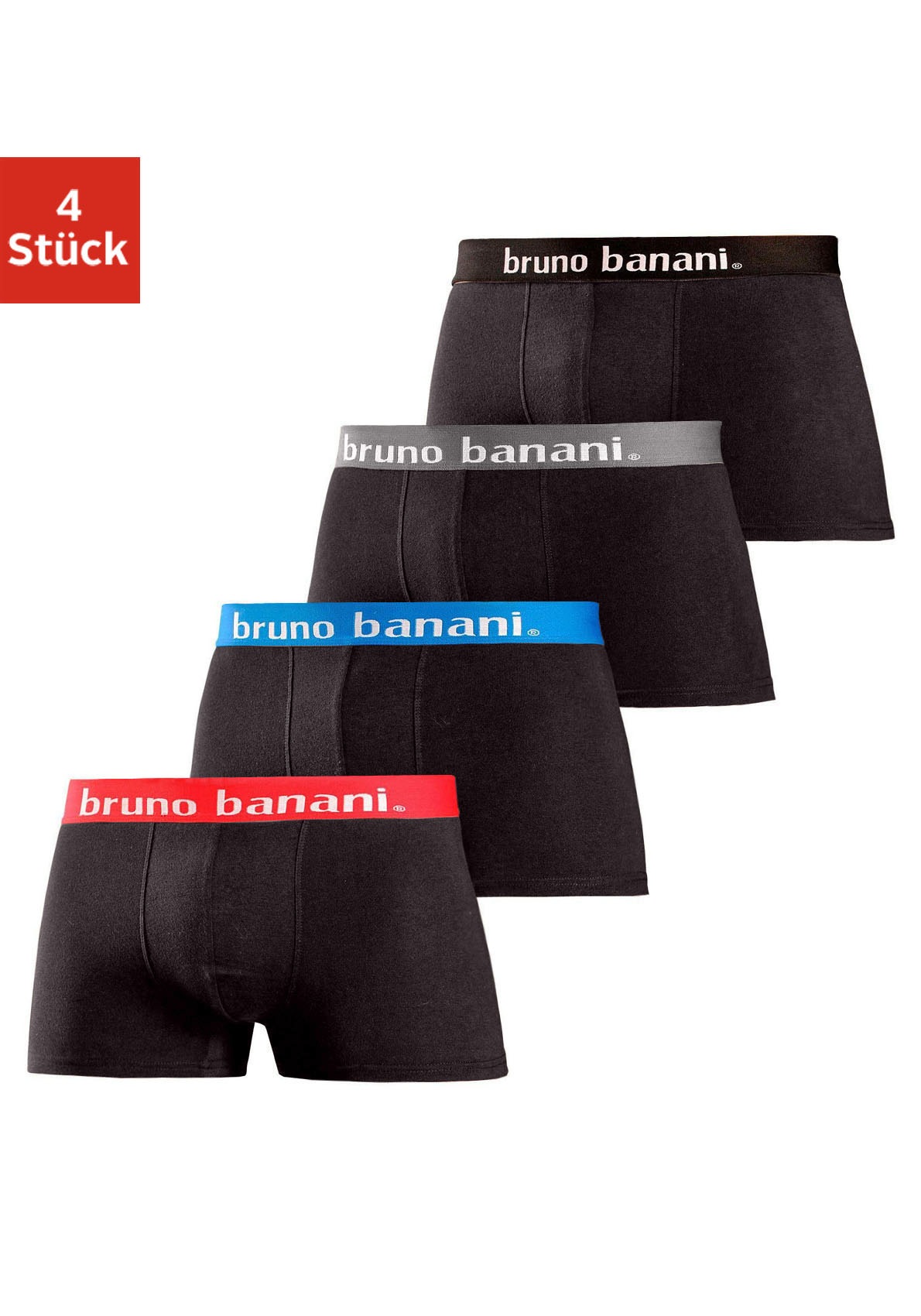 Bruno Banani Boxer »Boxershorts für Herren«, (Packung, 4 St.), mit Kontrast-Webbund von Bruno Banani