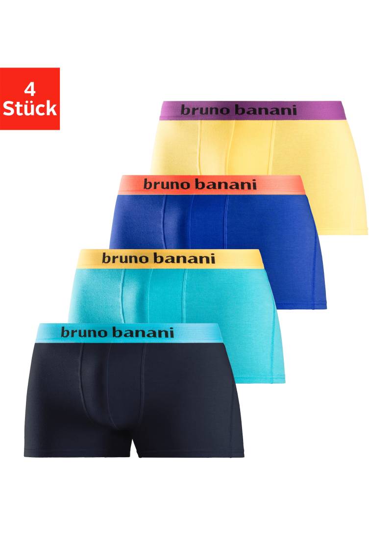 Bruno Banani Boxer »Boxershorts für Herren«, (Packung, 4 St.), mit farbigen Marken-Schriftzug am Bündchen von Bruno Banani