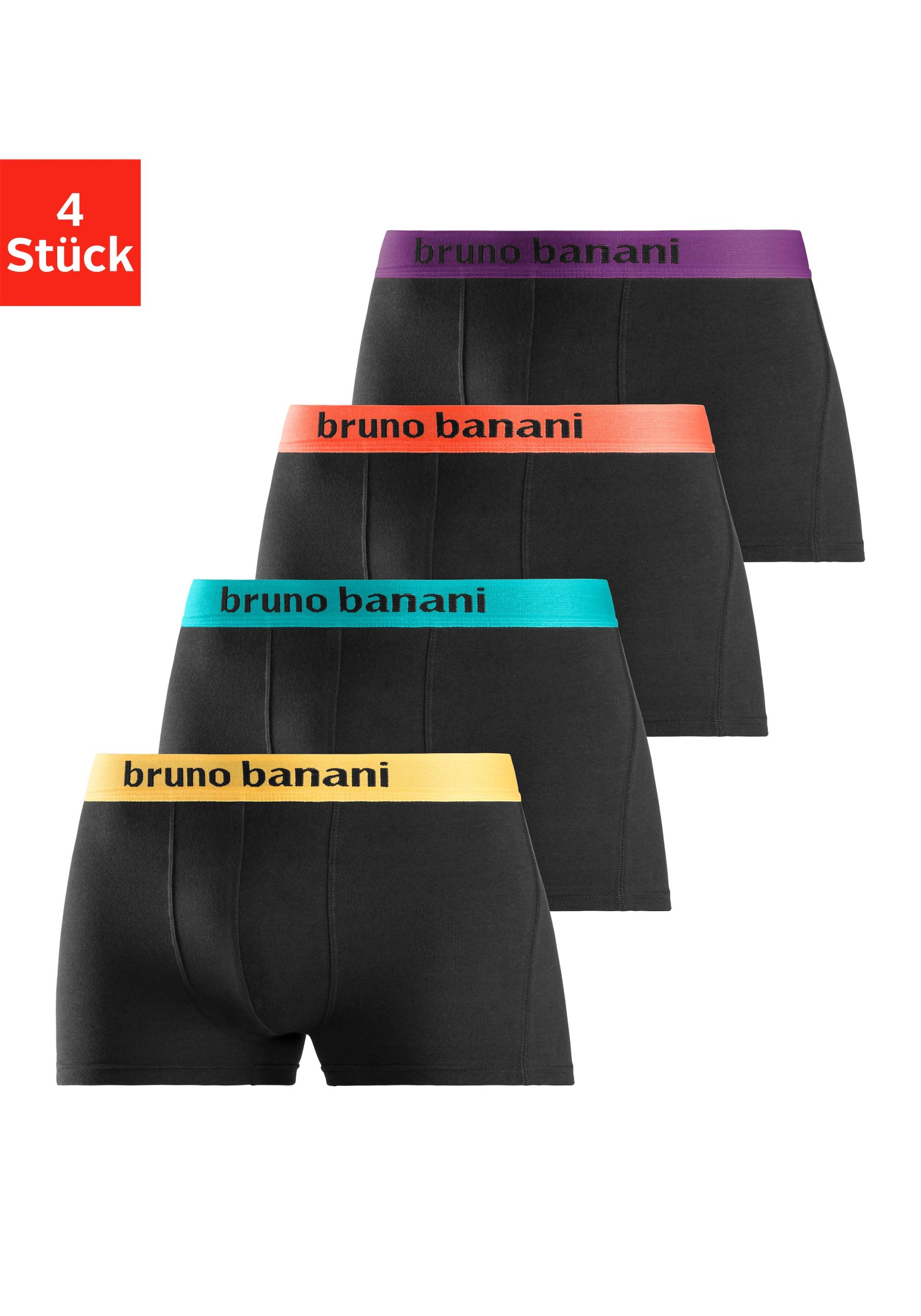 Bruno Banani Boxer »Boxershorts für Herren«, (Packung, 4 St.), mit farbigen Marken-Schriftzug am Bündchen von Bruno Banani