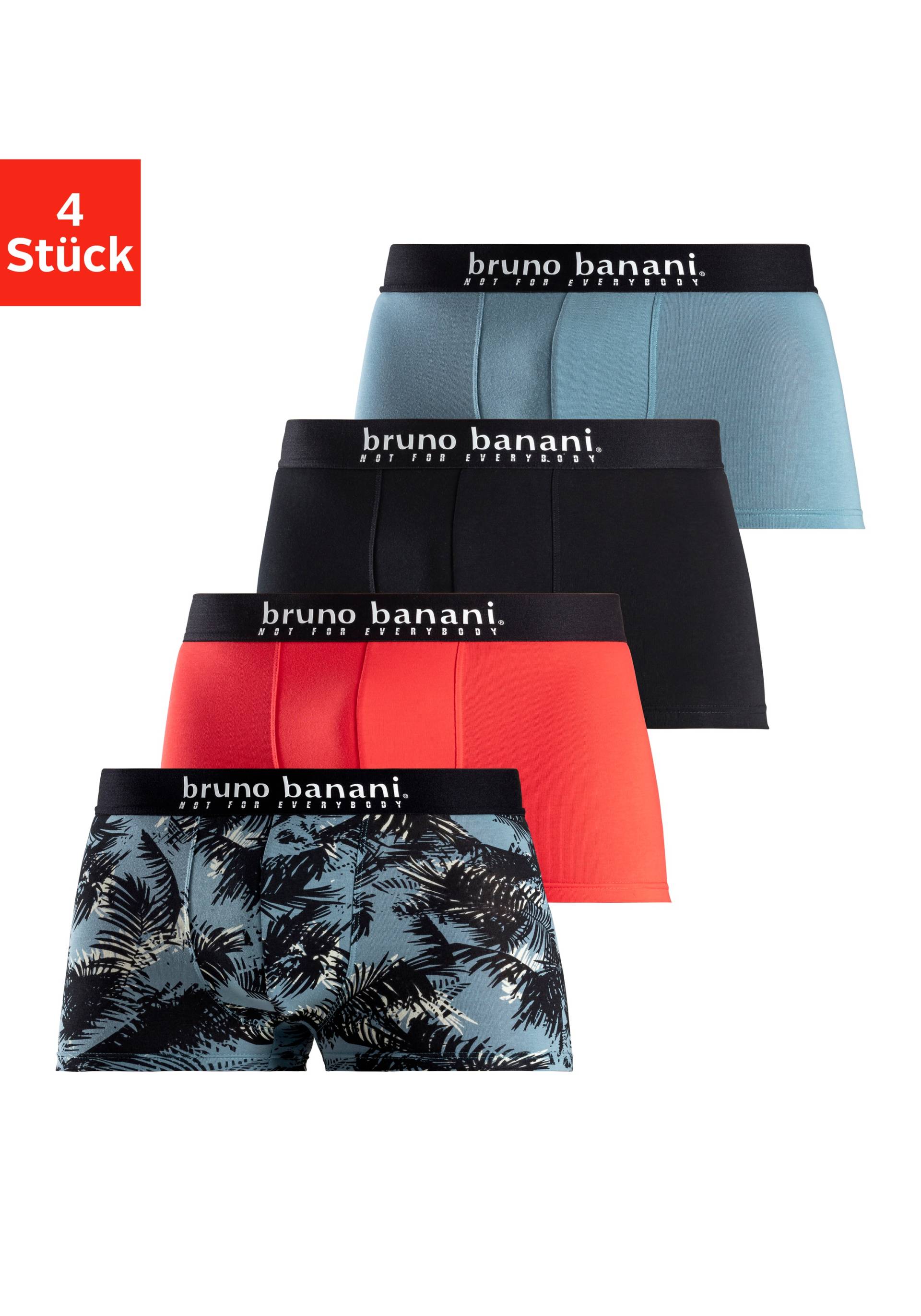 Bruno Banani Boxer »Boxershorts für Herren«, (Packung, 4 St., 4er-Pack), mit Palmendruck und unifarben aus Baumwollmischung von Bruno Banani