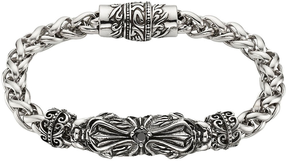 Bruno Banani Edelstahlarmband »Schmuck Geschenk Armband Drachen Kreuz Ornament, B4112B/20/00/20«, mit Glasstein von Bruno Banani