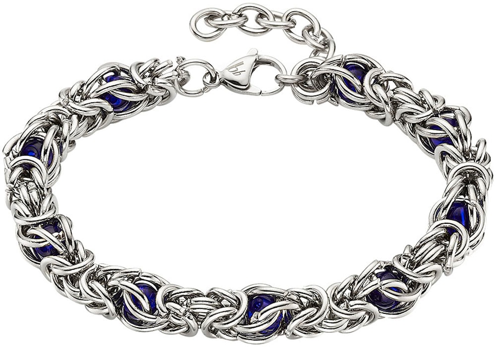 Bruno Banani Edelstahlarmband »Schmuck Geschenk Armband Königskette, B0248B/20/00/LU, B0248B/20/00/DU«, mit Glasstein von Bruno Banani