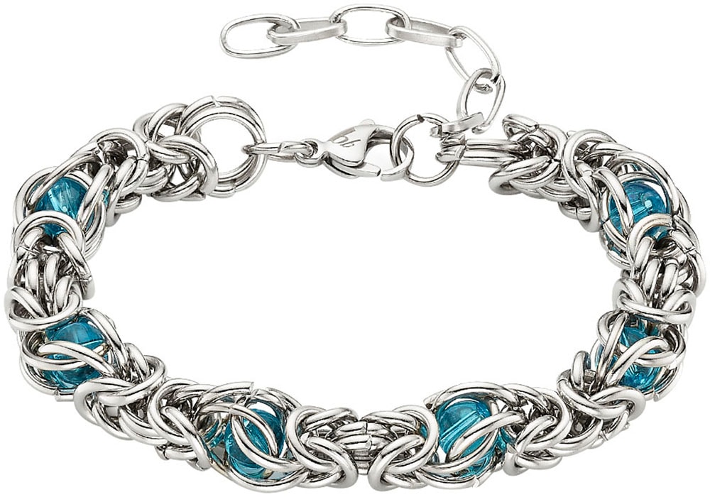 Bruno Banani Edelstahlarmband »Schmuck Geschenk Armband Königskette, B0248B/20/00/LU, B0248B/20/00/DU«, mit Glasstein von Bruno Banani