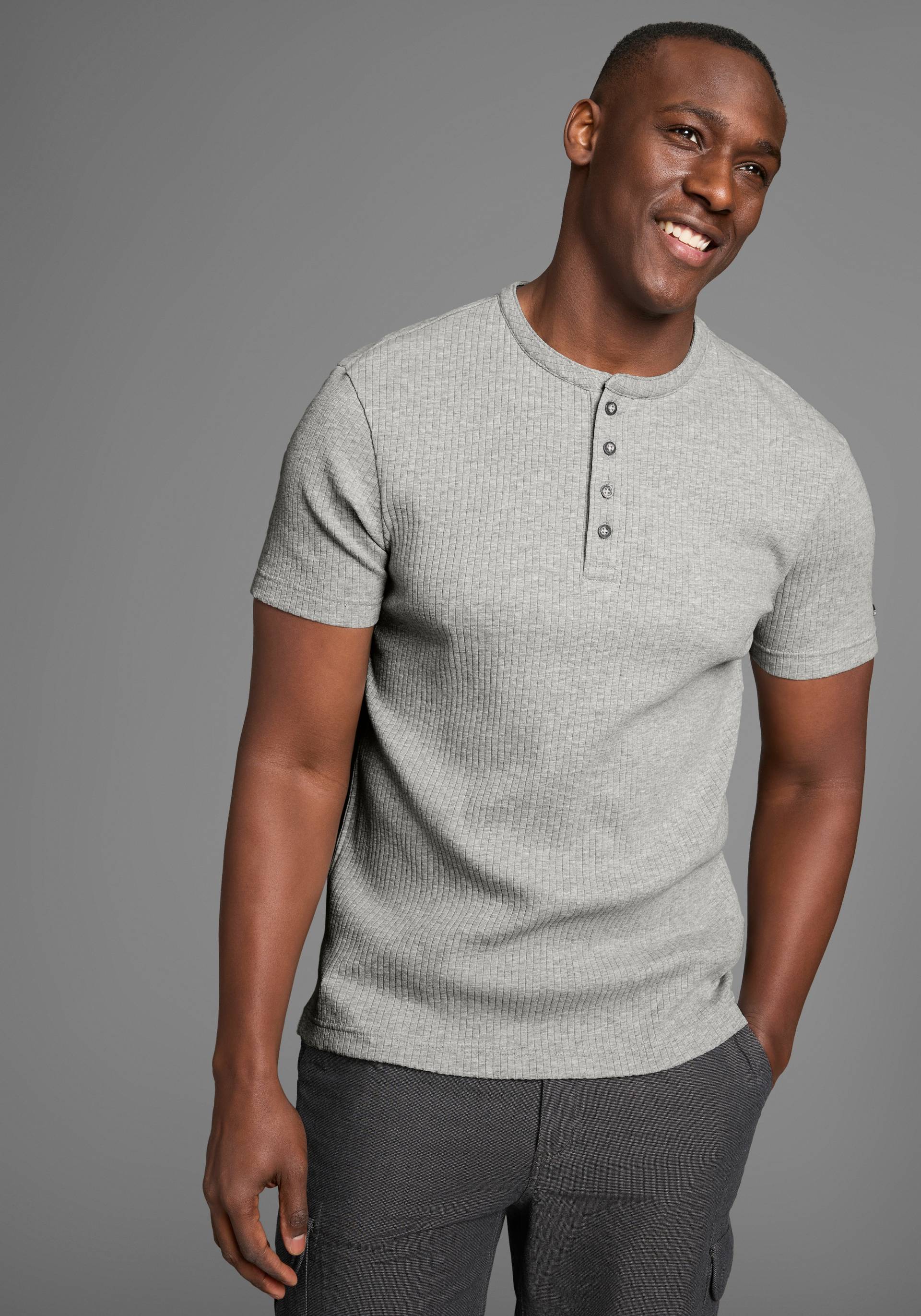 Bruno Banani Henleyshirt, in elastischer Rippenqualität von Bruno Banani