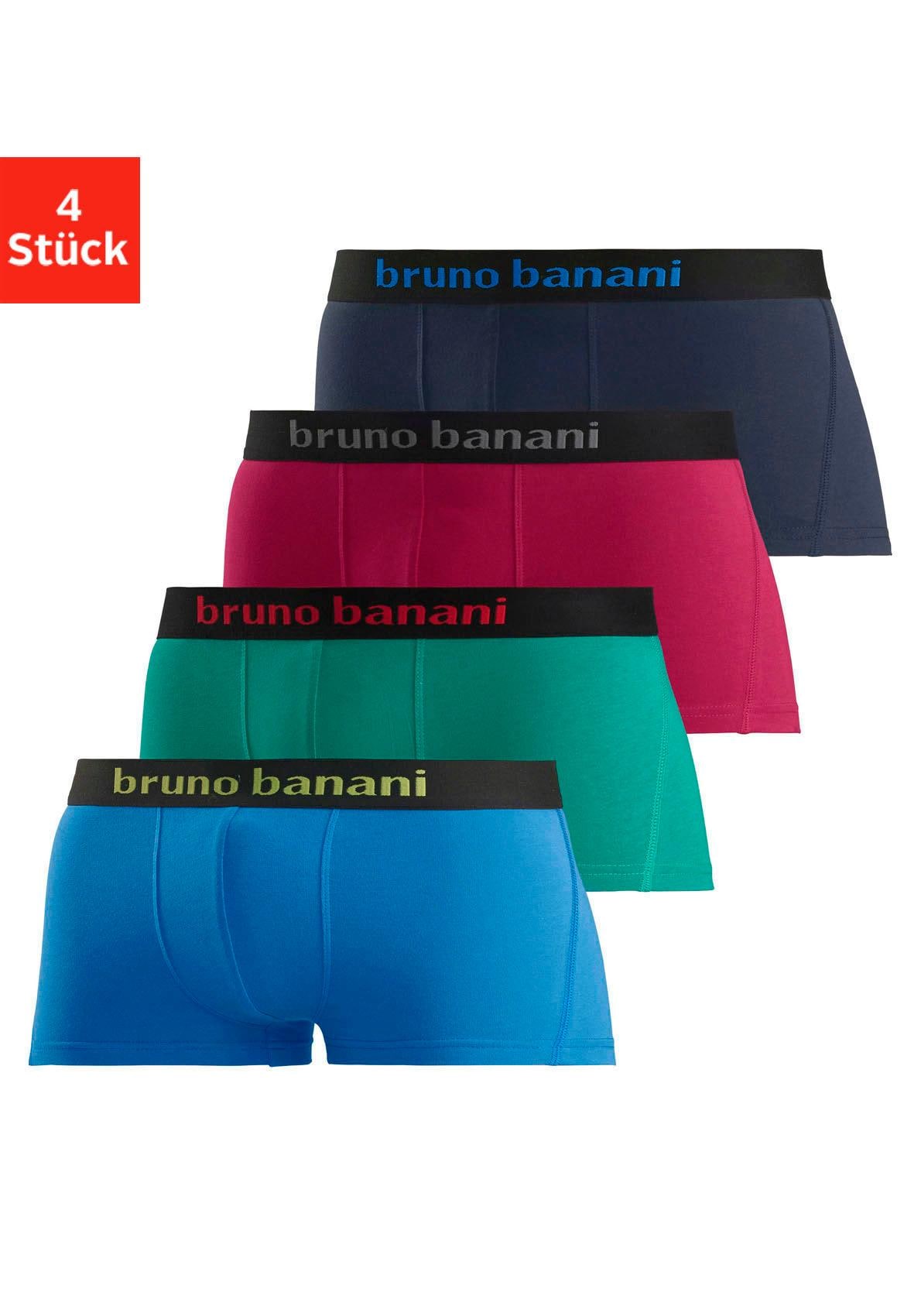 Bruno Banani Hipster, (Packung, 4 St.), Boxershorts mit Logo Webbund aus Baumwollmischung von Bruno Banani