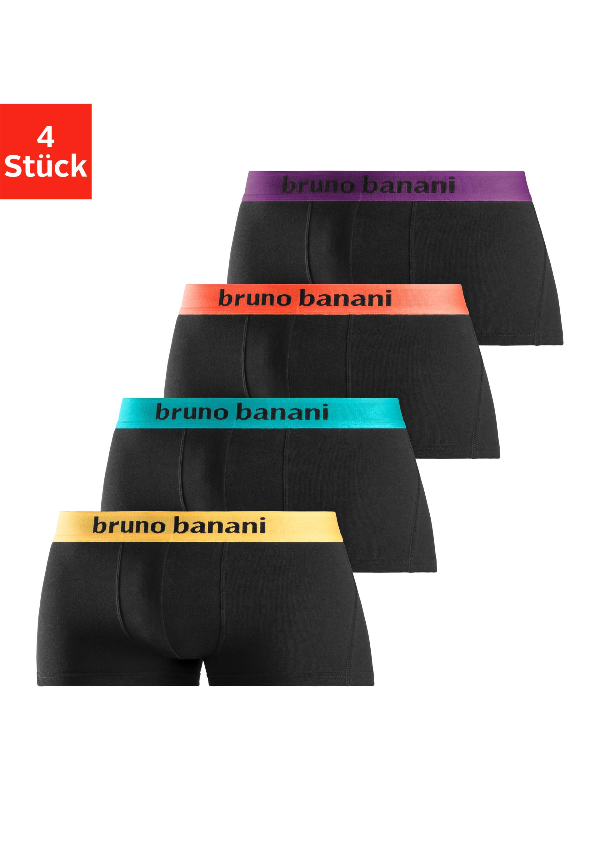 Bruno Banani Boxershorts, (Packung, 4 St.), in Hipster-Form mit Logo Webbund von Bruno Banani