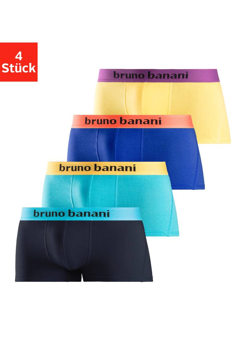 Bruno Banani Hipster, (Packung, 4 St.), knapp sitzende Boxershorts mit Logo Webbund aus Baumwollmischung von Bruno Banani