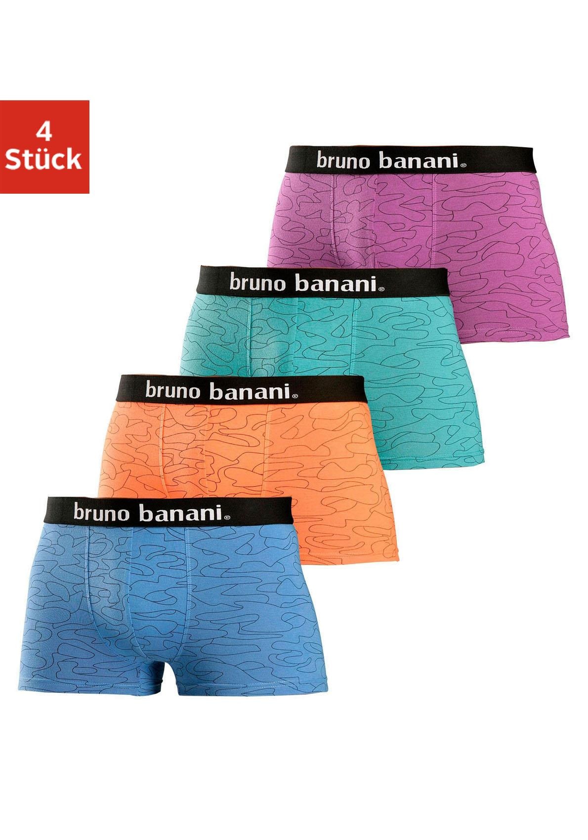 Bruno Banani Boxershorts, (Packung, 4 St.), in Hipster-Form uni oder gemustert von Bruno Banani