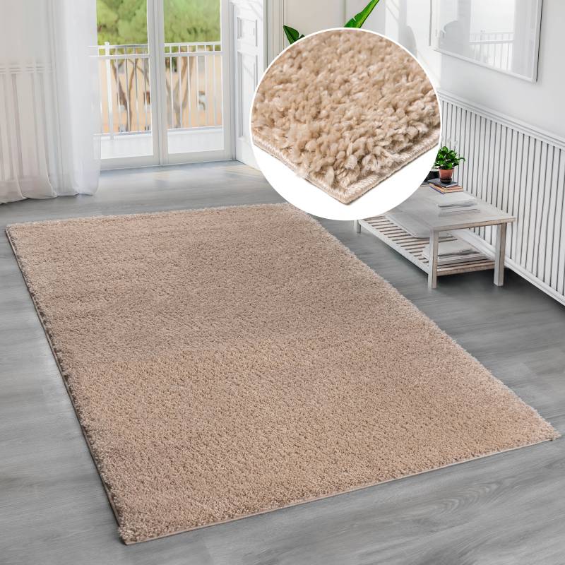 Bruno Banani Hochflor-Teppich »Shaggy Soft«, rechteckig, 30 mm Höhe, gewebt, Uni Farben, besonders weich und kuschelig von Bruno Banani