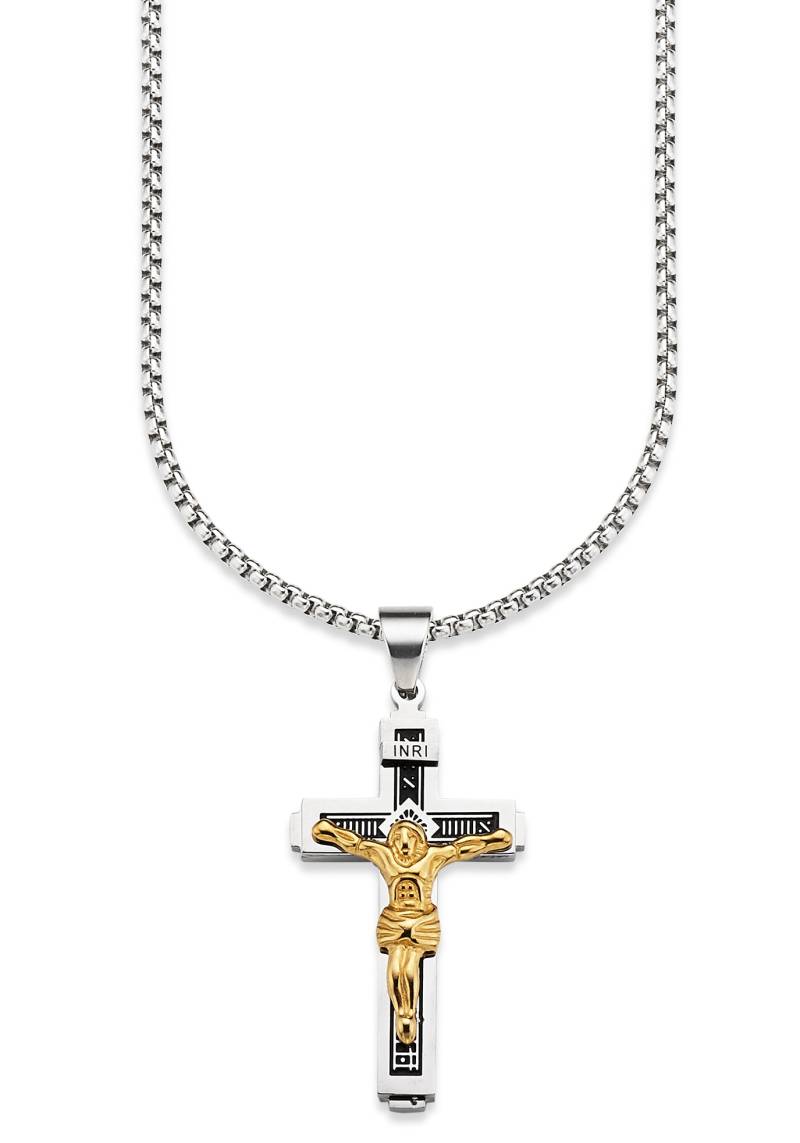 Bruno Banani Kette mit Anhänger »Schmuck Geschenk Halskette Kreuz Venezianerkette Gravur INRI« von Bruno Banani