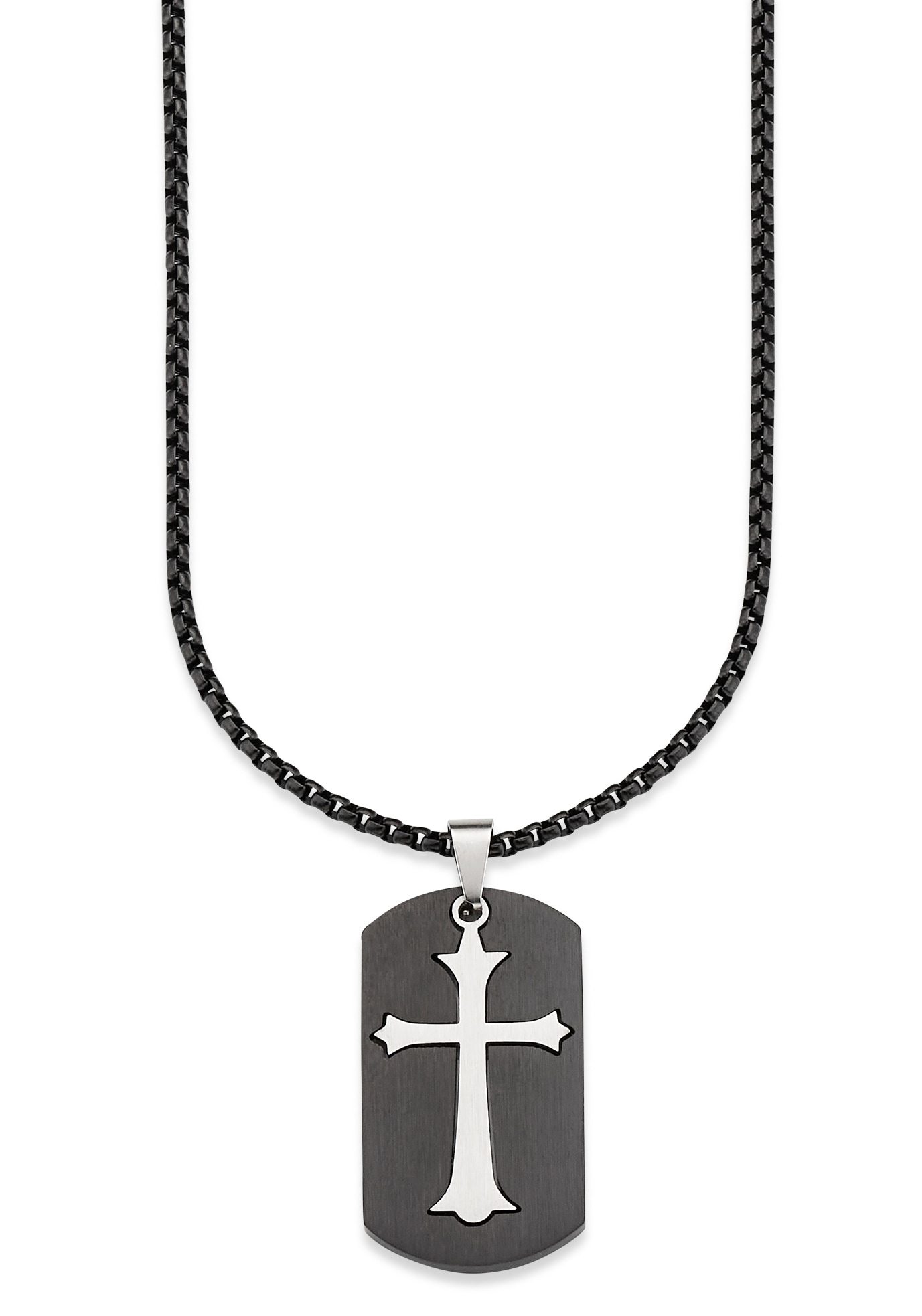 Bruno Banani Kette mit Anhänger »Schmuck Geschenk, Halskette Kreuz Venezianerkette Silberfarben Schwarz« Bruno Banani Kette mit Anhänger »Schmuck Geschenk, Halskette Kreuz Venezianerkette Silberfarben Schwarz« von Bruno Banani