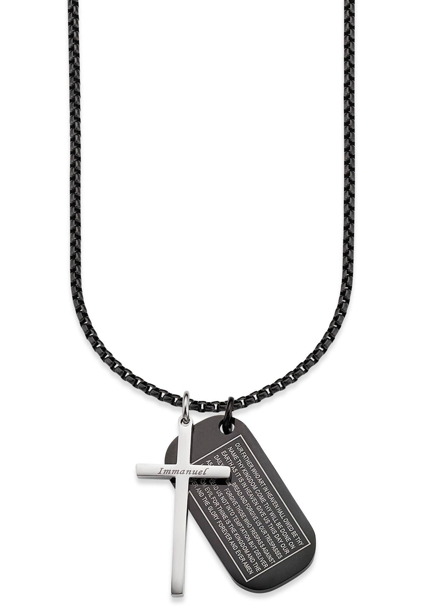 Bruno Banani Kette mit Anhänger »Schmuck Geschenk, Halskette Kreuz Vater Unser Venezianerkette« von Bruno Banani