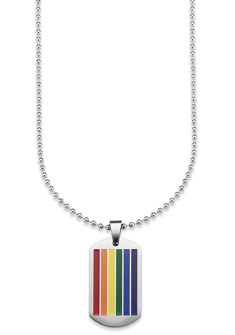 Bruno Banani Kette mit Anhänger »Schmuck Geschenk, Halskette Regenbogen Dog Tag, Kugelkette«, mit Epoxidharz von Bruno Banani