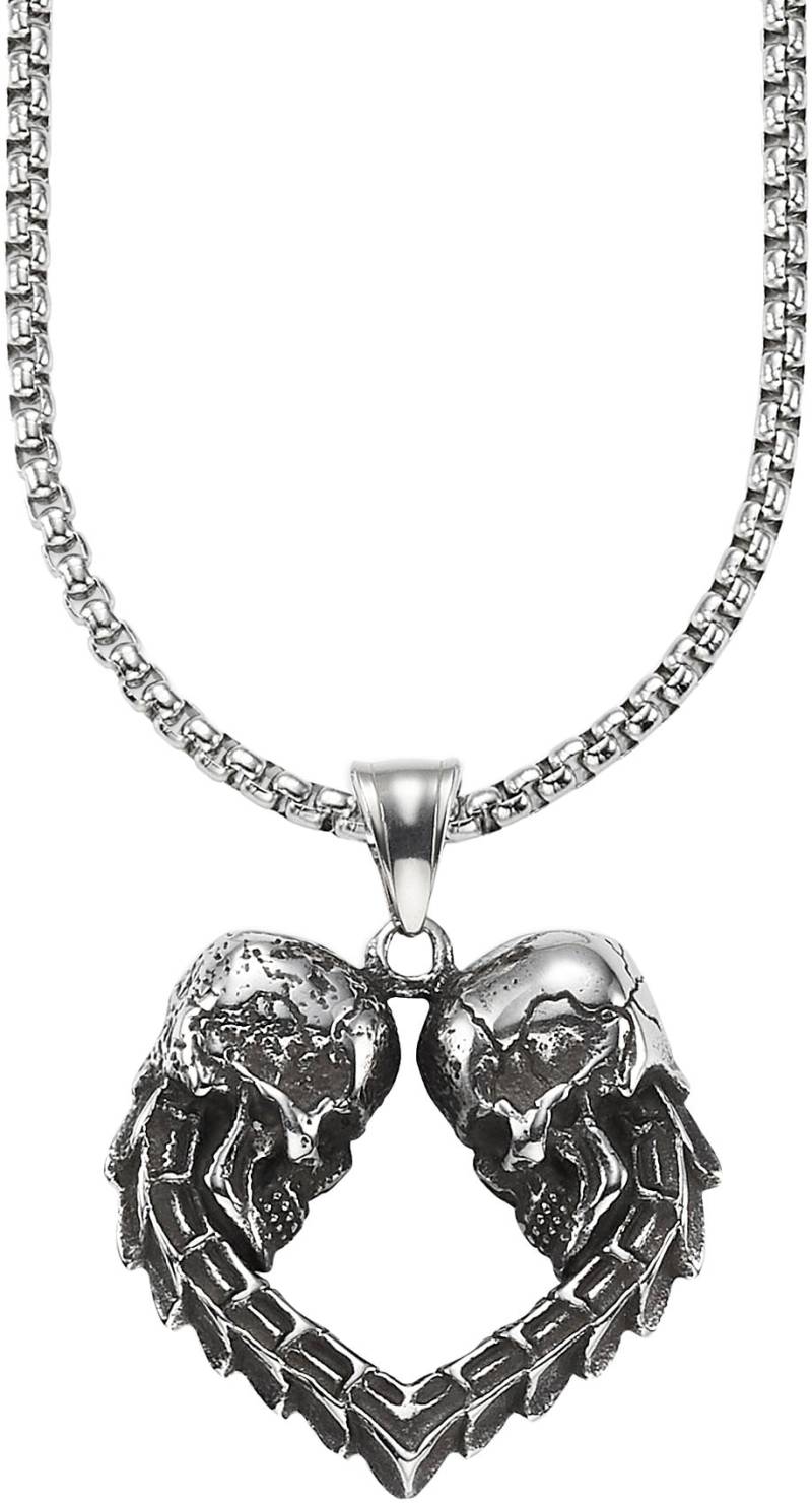 Bruno Banani Kette mit Anhänger »Schmuck Geschenk Venezia Gothic Herz Totenkopf, B4117N/20/00/55« von Bruno Banani