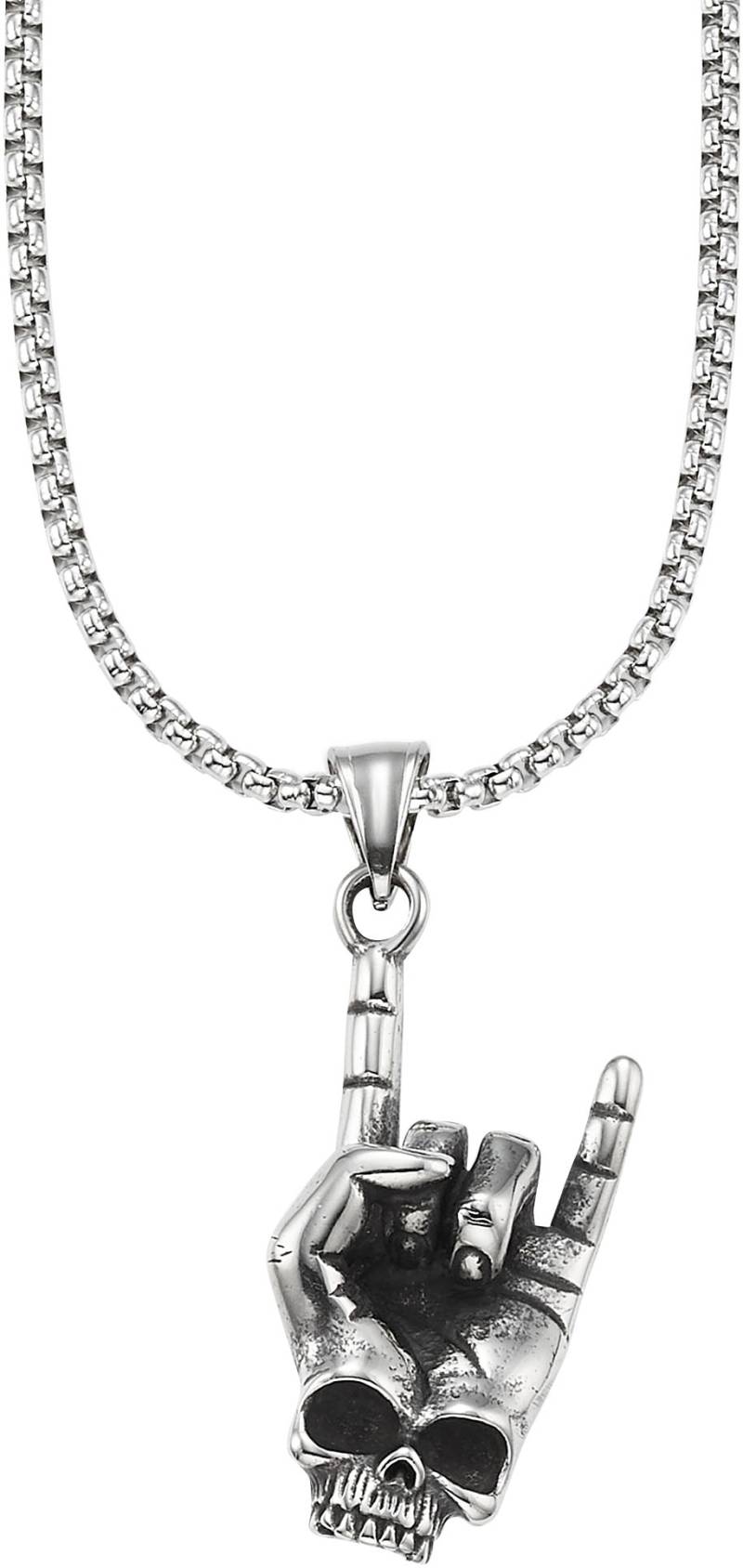 Bruno Banani Kette mit Anhänger »Schmuck Geschenk Venezia Heavy Metal Totenkopf, B4120N/20/00/55« von Bruno Banani