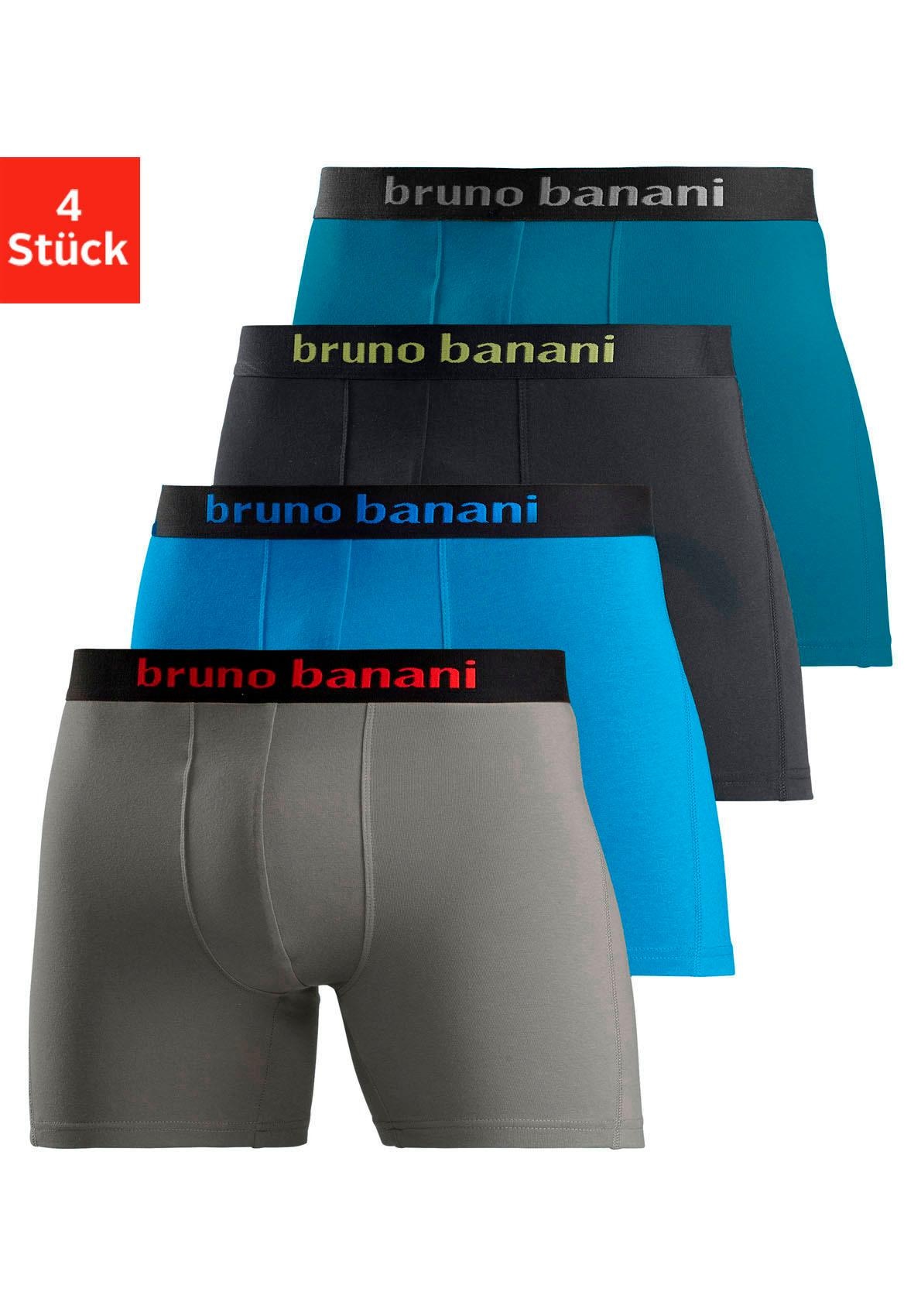 Bruno Banani Boxer »Boxershorts für Herren«, (Packung, 4 St.), mit längerem Bein und auffälligen Logobund von Bruno Banani