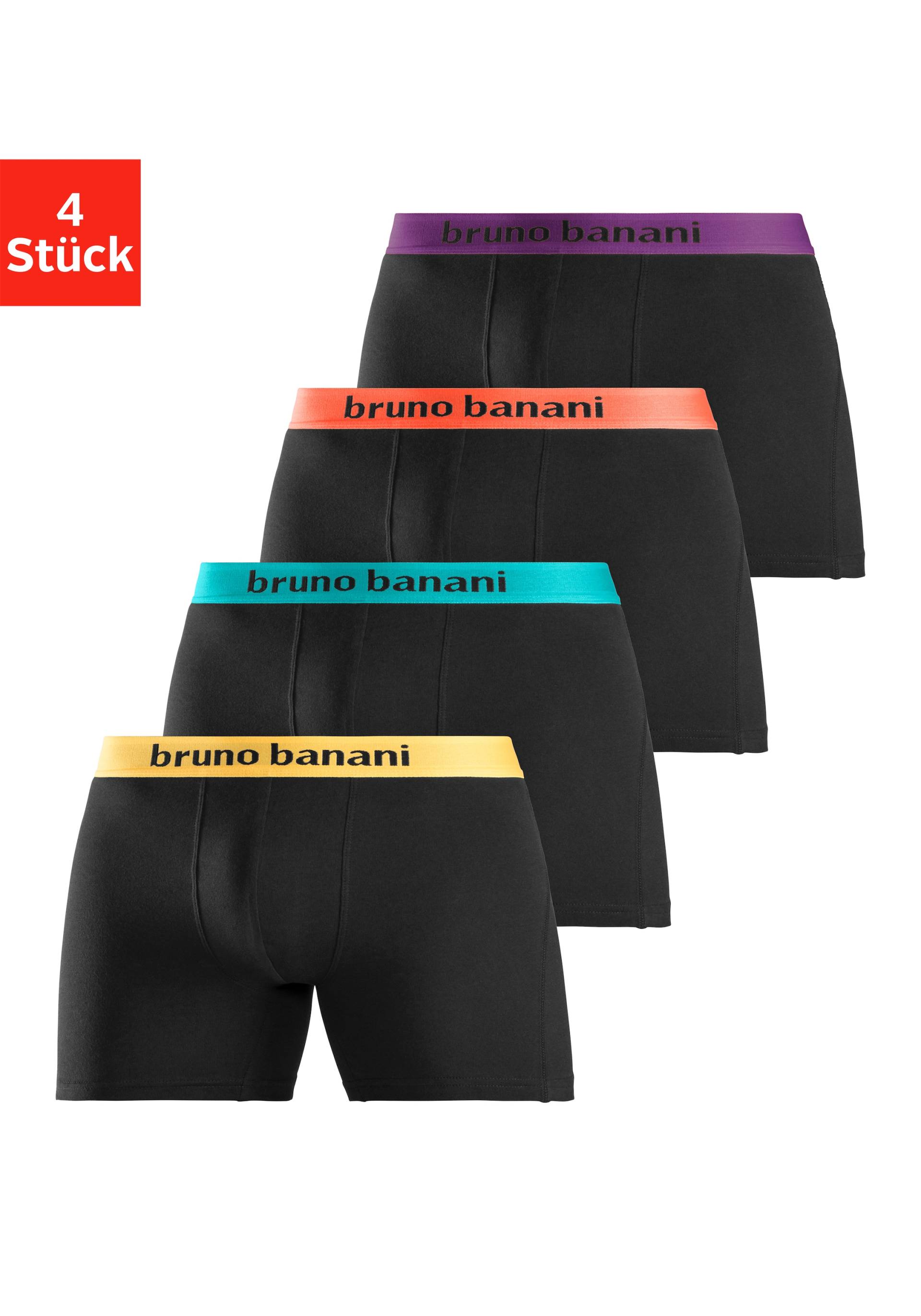 Bruno Banani Boxer »Unterhose für Herren«, (Packung, 4 St.), mit längerem Bein und auffälligen Logobund von Bruno Banani