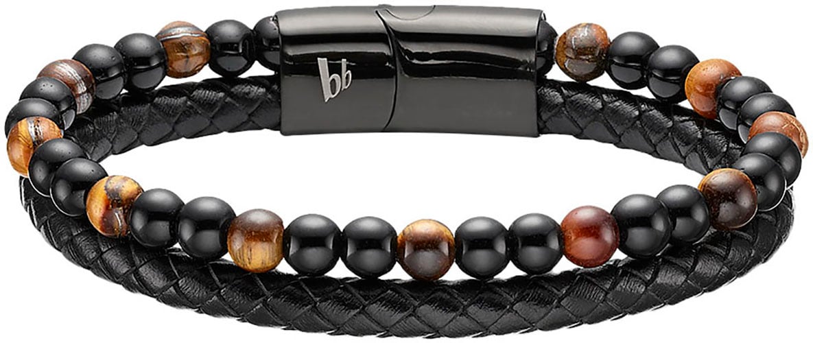 Bruno Banani Lederarmband »Schmuck Geschenk Armband, B4104B/20/00/21«, mit Tigerauge (synth.) von Bruno Banani