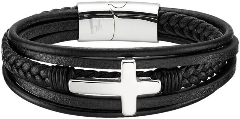 Bruno Banani Lederarmband »Schmuck Geschenk Armband Kreuz, B4090B/20/00/21,5« von Bruno Banani