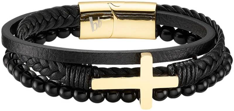 Bruno Banani Lederarmband »Schmuck Geschenk Armband Kreuz, B4098B/20/00/1-21, B4098B/20/00/21«, mit Achat von Bruno Banani