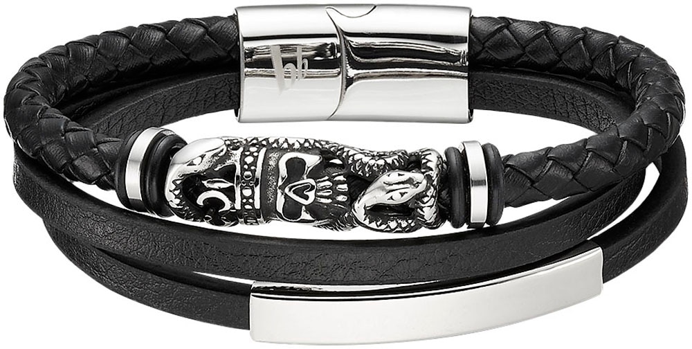 Bruno Banani Lederarmband »Schmuck Geschenk Armband Totem Schädel Schlange, B4093B/20/00/21« von Bruno Banani