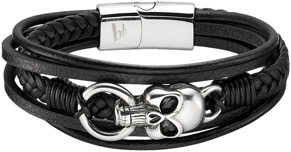 Bruno Banani Lederarmband »Schmuck Geschenk Armband Totenkopf, B4091B/20/00/21« von Bruno Banani