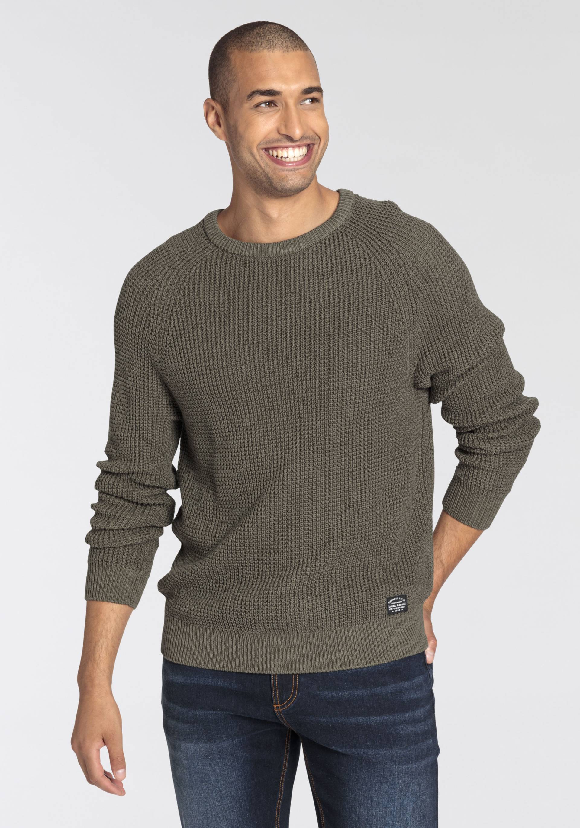 Bruno Banani Rundhalspullover, mit besonderer Struktur Bruno Banani Rundhalspullover, mit besonderer Struktur von Bruno Banani