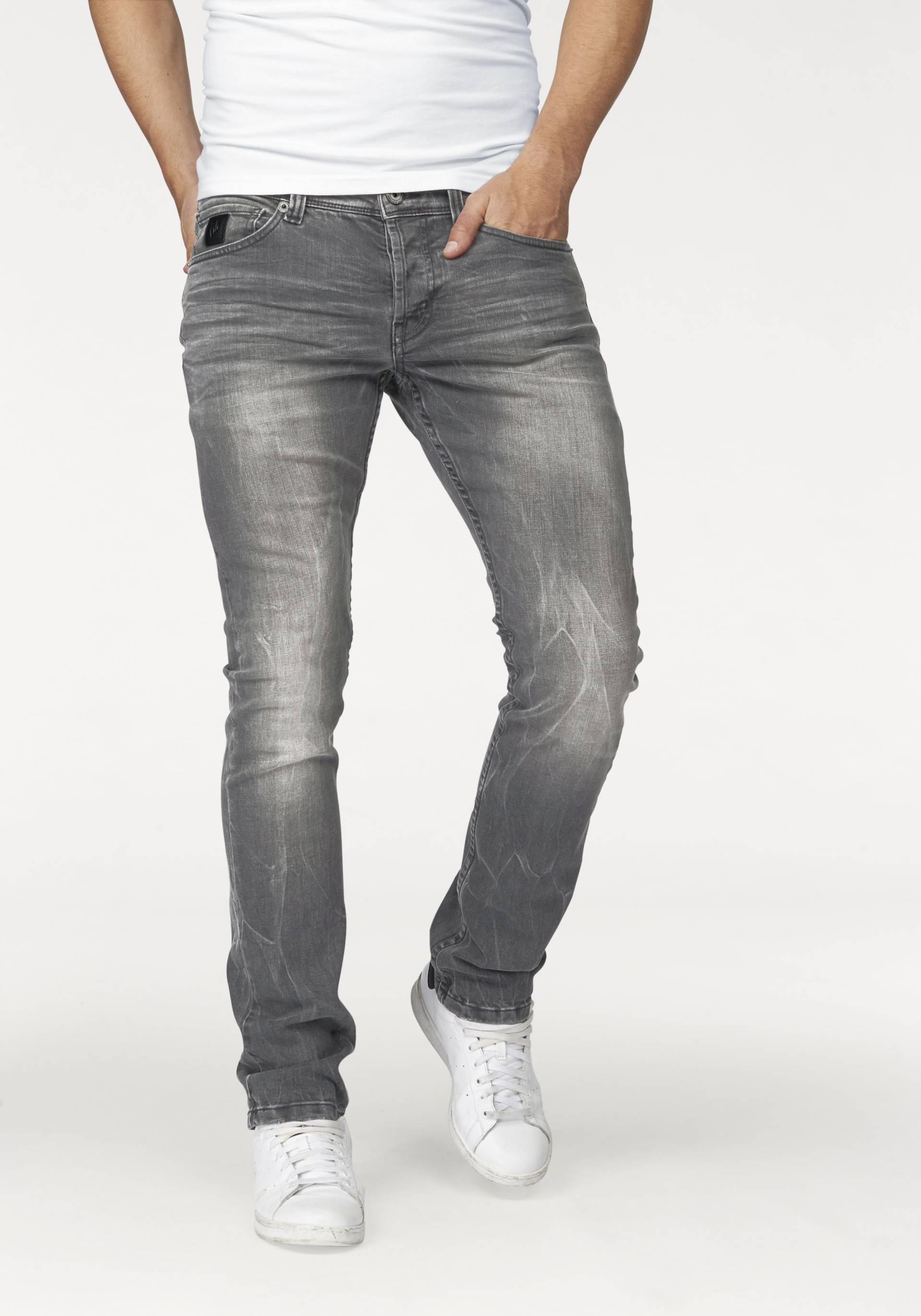 Bruno Banani Slim-fit-Jeans »Jimmy (Stretch)«, schmale Beinform, niedrige Leibhöhe, mit Button-Fly von Bruno Banani