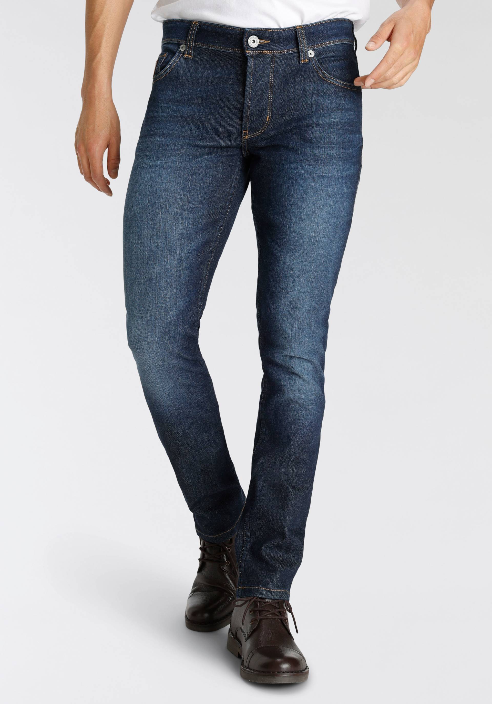 Bruno Banani Slim-fit-Jeans »Jimmy (Stretch)«, schmale Beinform, niedrige Leibhöhe, mit Button-Fly von Bruno Banani