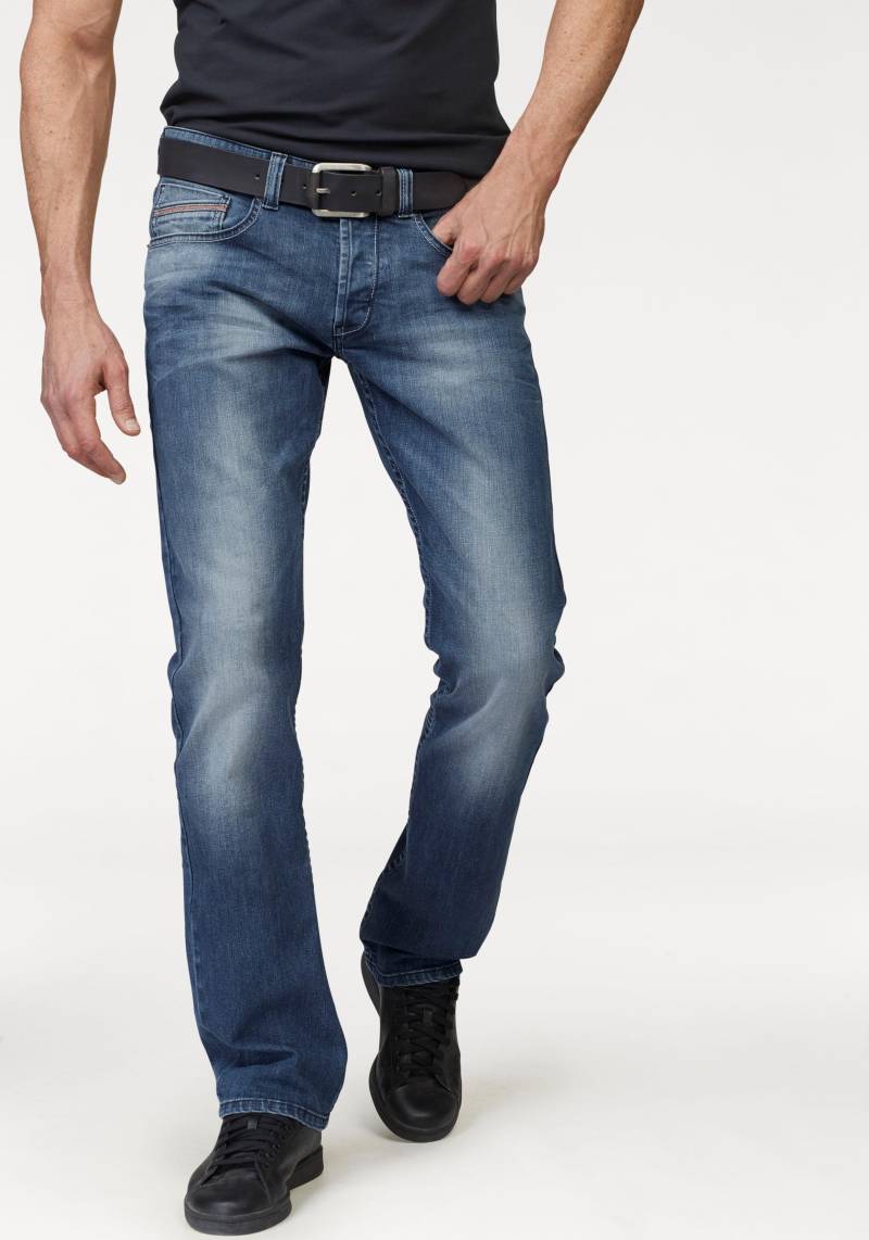 Bruno Banani Straight-Jeans »Dylan«, gerade Beinform, Used-Waschung, niedrige Leibhöhe von Bruno Banani