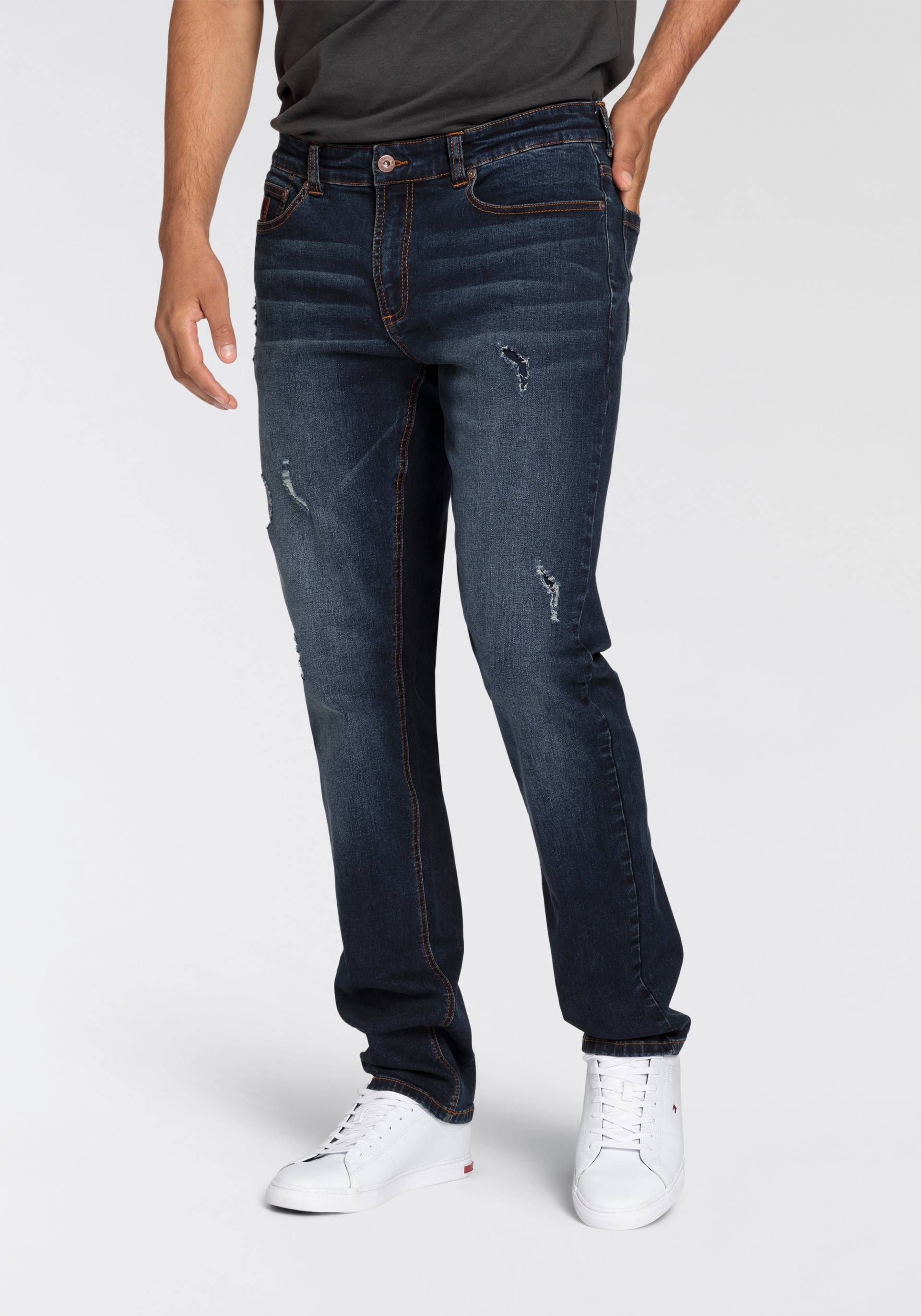 Bruno Banani Straight-Jeans »Hutch«, gerade Beinform, teilweise mit modischen Destroyed-Effekten Bruno Banani Straight-Jeans »Hutch«, gerade Beinform, teilweise mit modischen Destroyed-Effekten von Bruno Banani