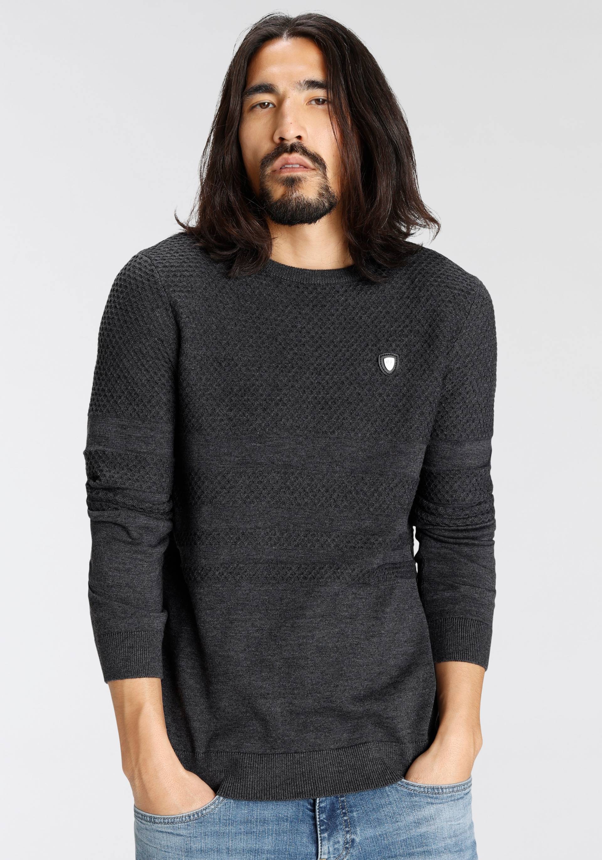 Bruno Banani Strickpullover, mit modischer Struktur Bruno Banani Strickpullover, mit modischer Struktur von Bruno Banani