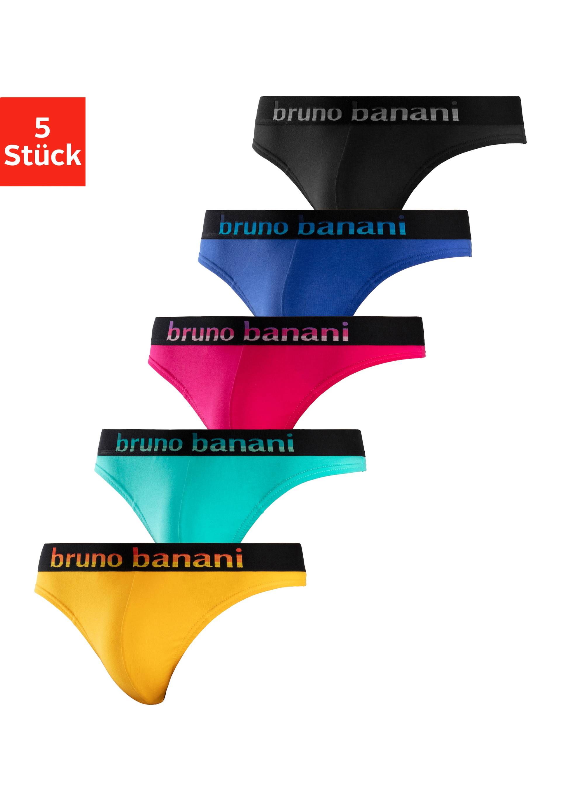 Bruno Banani String, (Packung, 5 St.), mit Streifen Logo Webbund von Bruno Banani