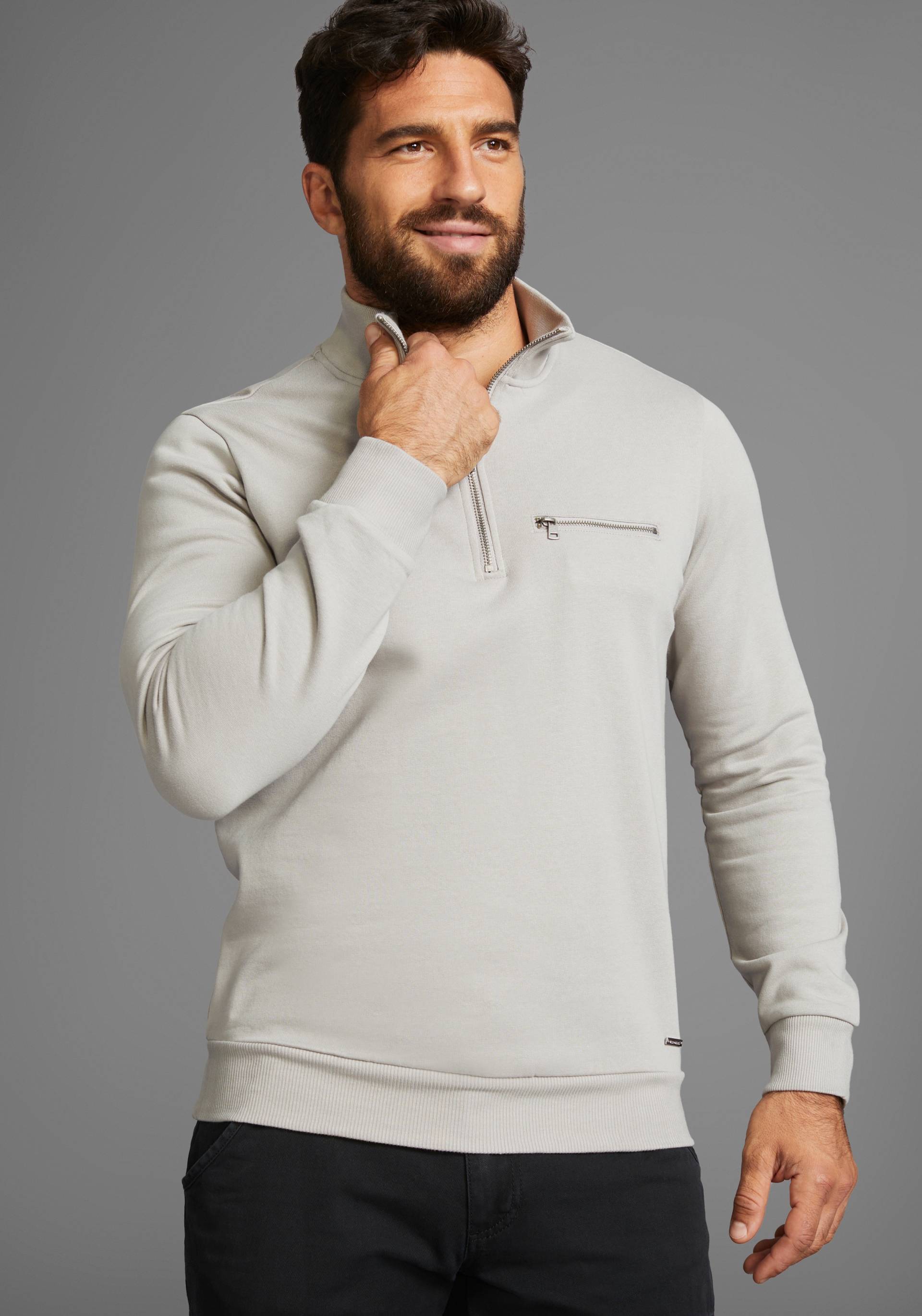 Bruno Banani Sweatshirt, mit Troyer Kragen - NEUE KOLLEKTION von Bruno Banani