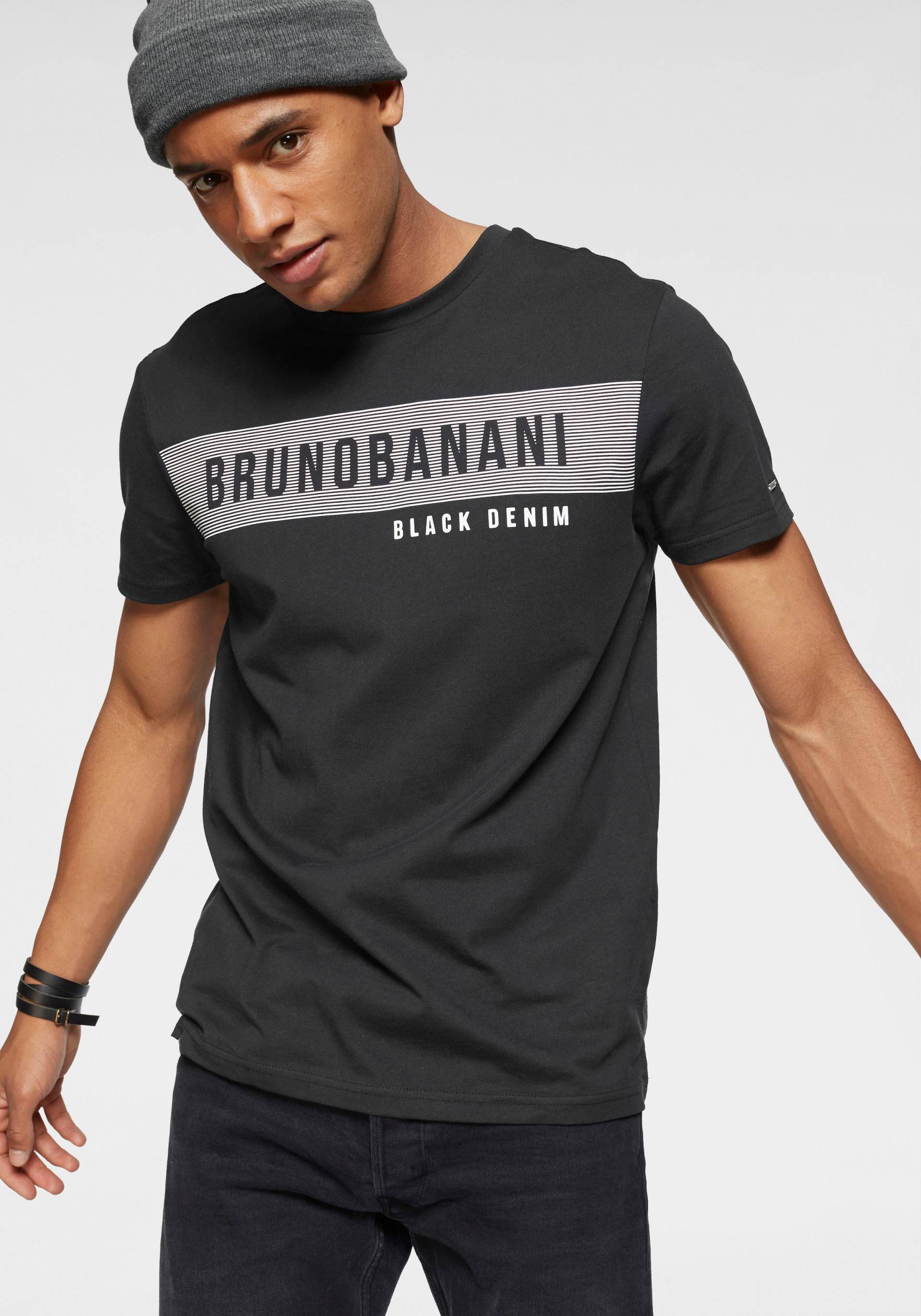 Bruno Banani T-Shirt, kurzärmelig, schmal geschnitten, Rundhalsausschnitt von Bruno Banani