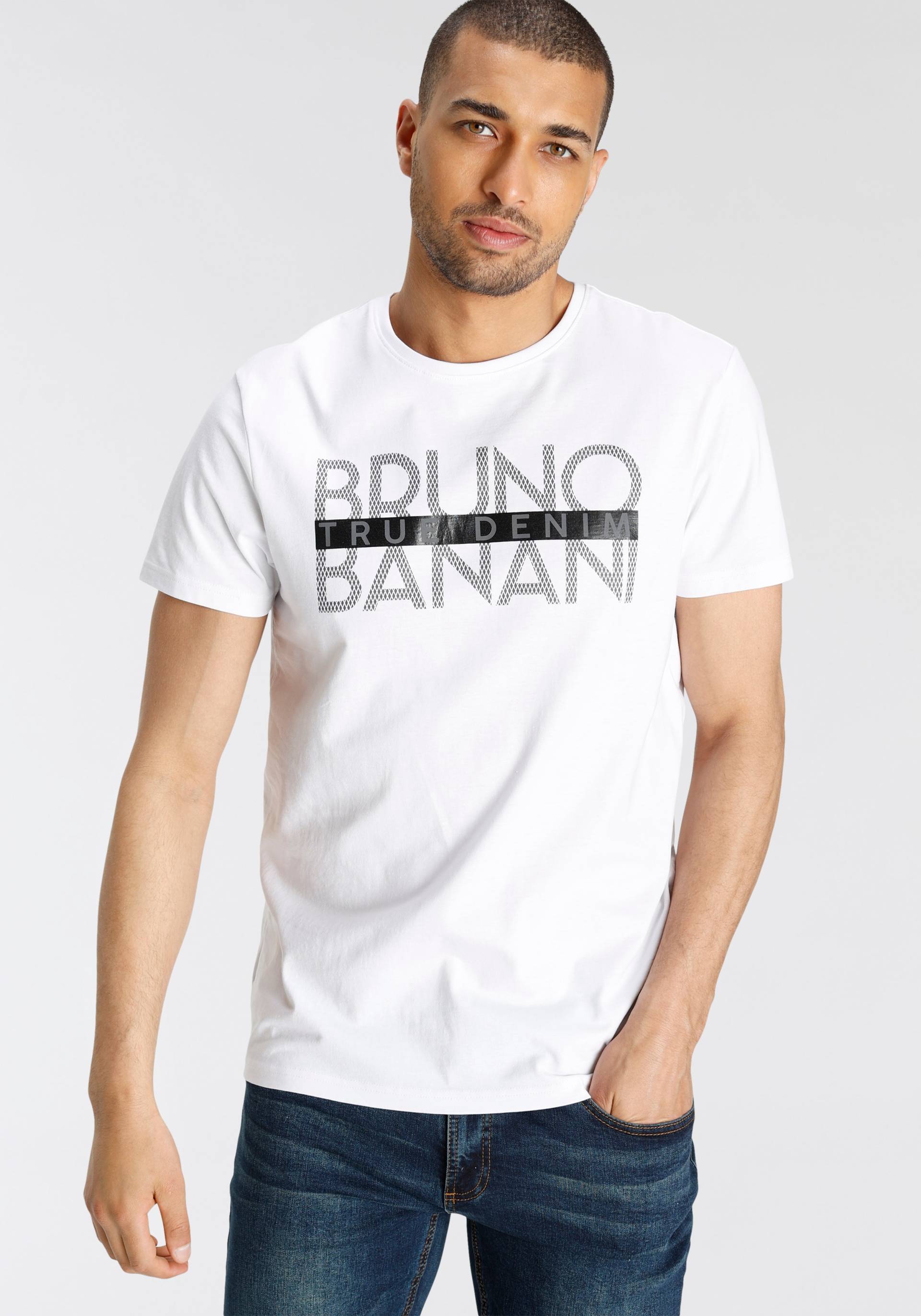 Bruno Banani T-Shirt, kurzärmelig, schmal geschnitten, bedruckt, aus Baumwolle Bruno Banani T-Shirt, kurzärmelig, schmal geschnitten, bedruckt, aus Baumwolle von Bruno Banani