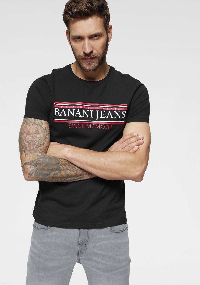 Bruno Banani T-Shirt, kurzärmelig, schmal geschnitten, bedruckt, Rundhalsausschnitt von Bruno Banani