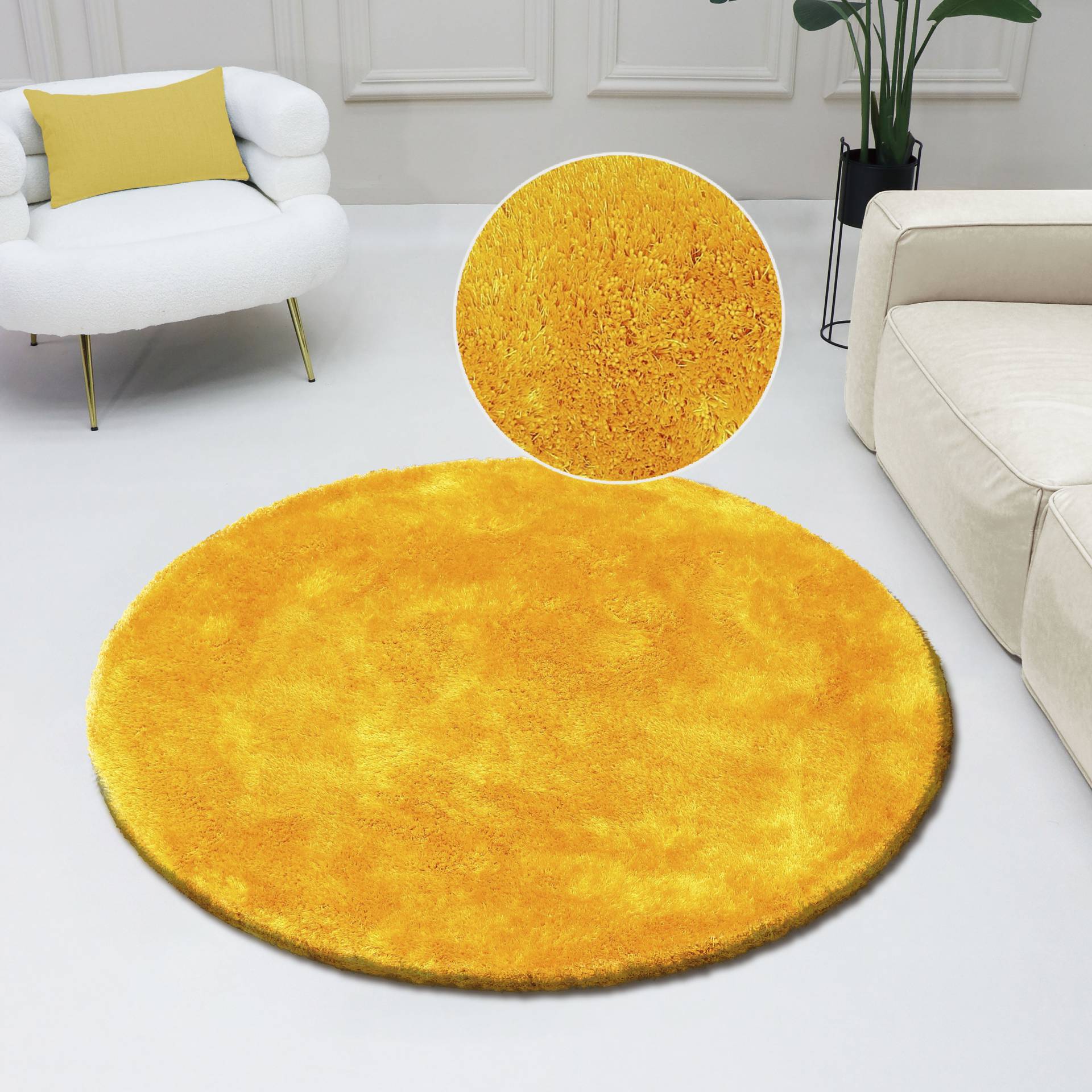 Bruno Banani Hochflor-Teppich »Dana Teppich, Kundenliebling«, rund, 30 mm Höhe, unifarben, Mikrofaser Teppiche, Wohnzimmer, Schlafzimmer, Esszimmer Bruno Banani Hochflor-Teppich »Dana Teppich, Kundenliebling«, rund, 30 mm Höhe, unifarben, Mikrofaser Teppiche, Wohnzimmer, Schlafzimmer, Esszimmer von Bruno Banani