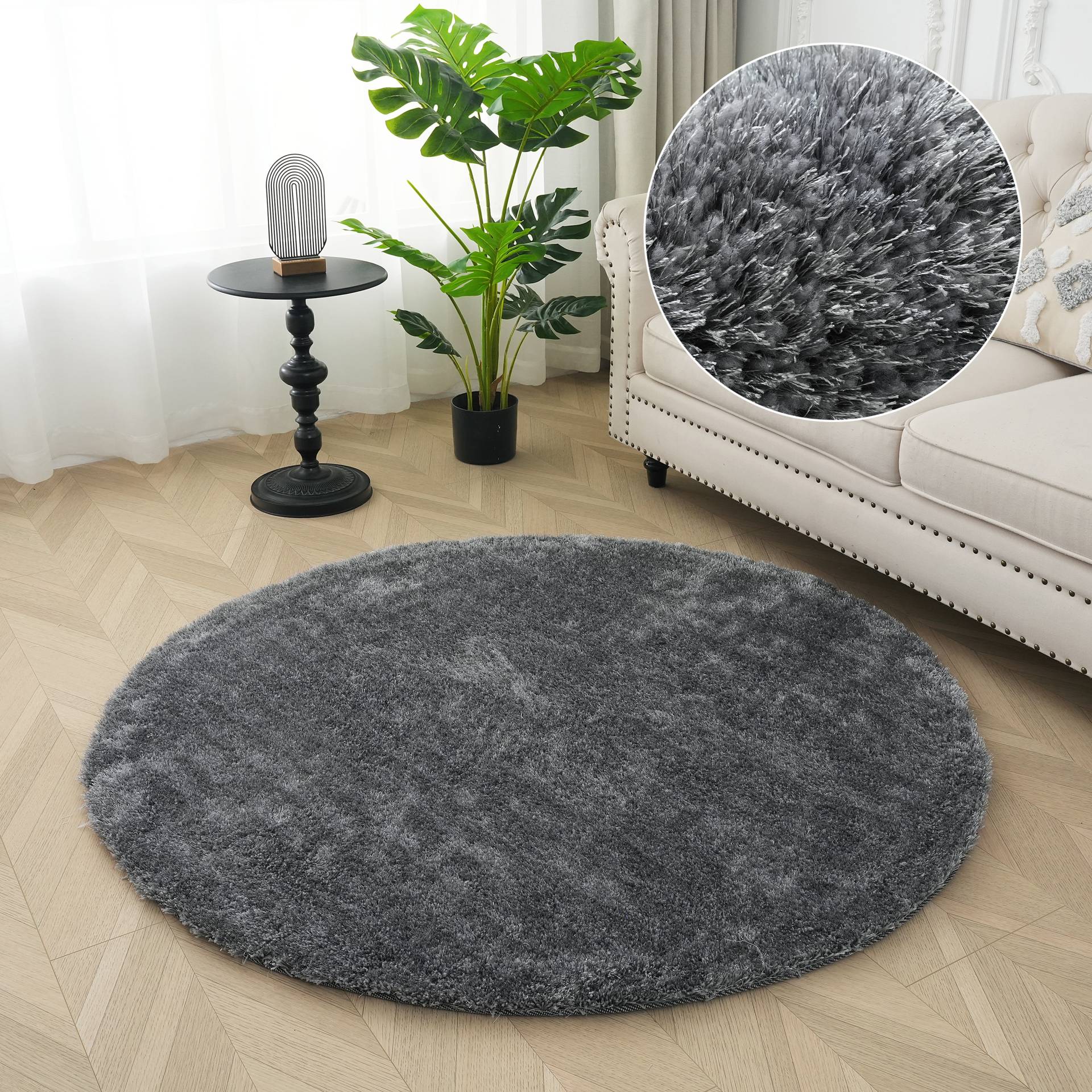 Bruno Banani Hochflor-Teppich »Dana Teppich, Kundenliebling«, rund, 30 mm Höhe, unifarben, Mikrofaser Teppiche, Wohnzimmer, Schlafzimmer, Esszimmer Bruno Banani Hochflor-Teppich »Dana Teppich, Kundenliebling«, rund, 30 mm Höhe, unifarben, Mikrofaser Teppiche, Wohnzimmer, Schlafzimmer, Esszimmer von Bruno Banani