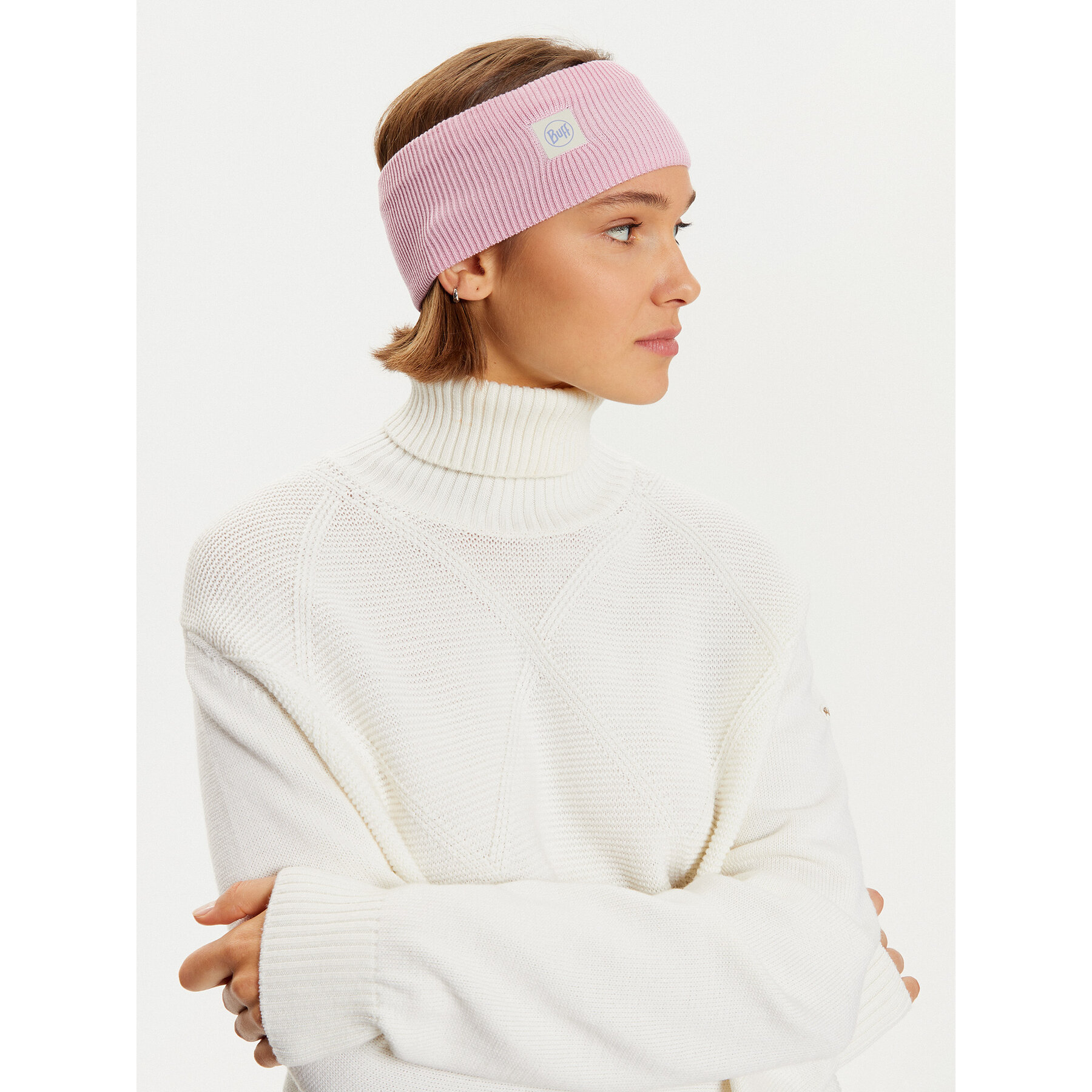 Stirnband Buff Crossknit Headband Solid 126484.519.10 Rosa von Buff