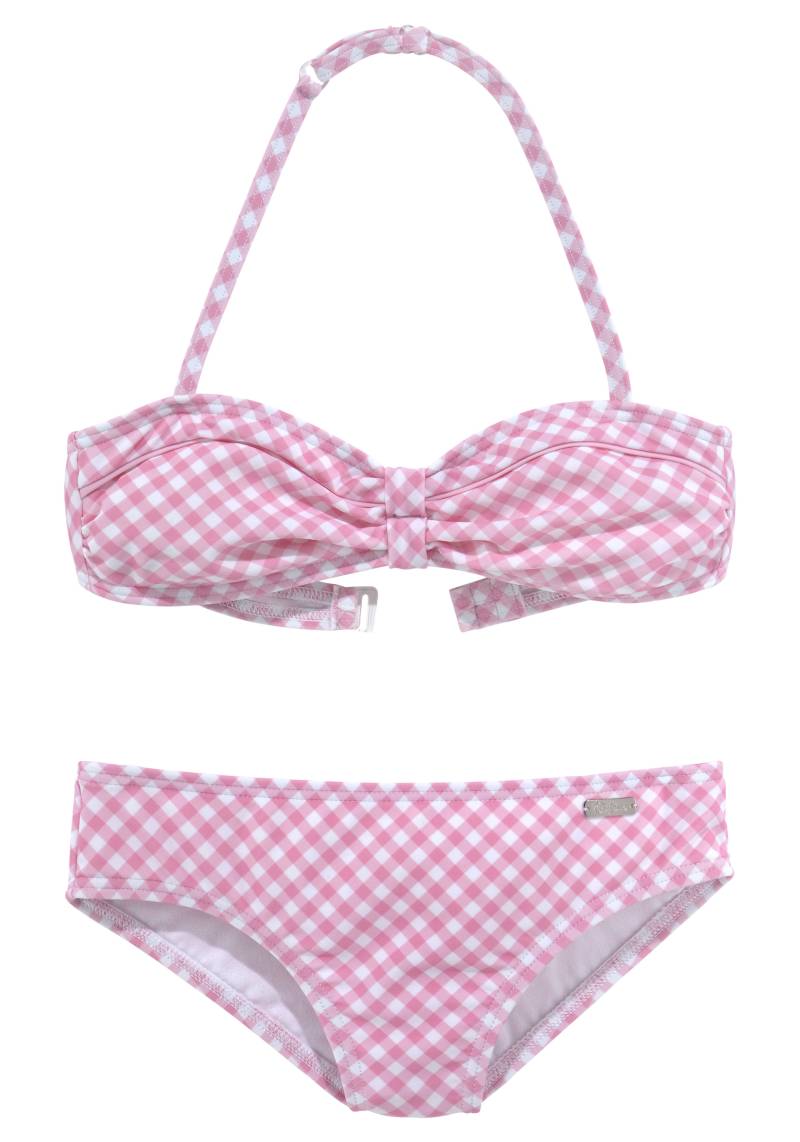 Buffalo Bandeau-Bikini »Karo Kids«, mit unifarbenen Details von Buffalo