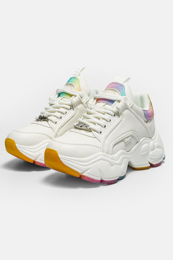 Buffalo Binary C Plateau Sneaker | Offwhite + Rainbow | Damen  | EU37 von Buffalo