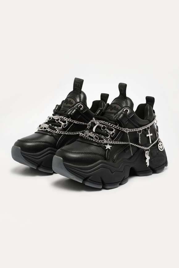 Buffalo Binary Charm Plateau Sneaker | Black + Silver | Damen  | EU40 von Buffalo