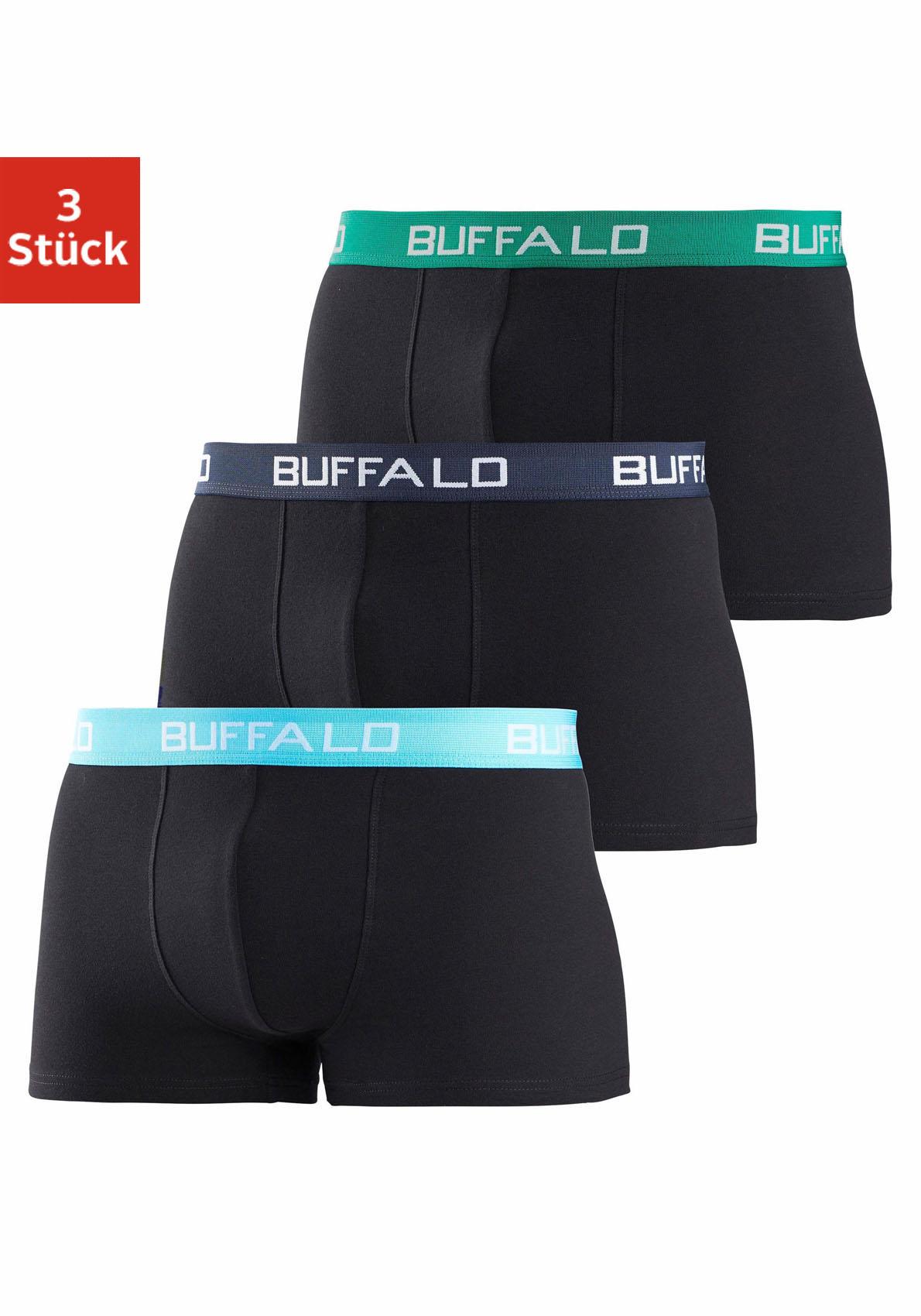 Buffalo Boxer »Boxershorts für Jungen«, (Packung, 3 St.), mit kontrastfarbenem Bündchen von Buffalo