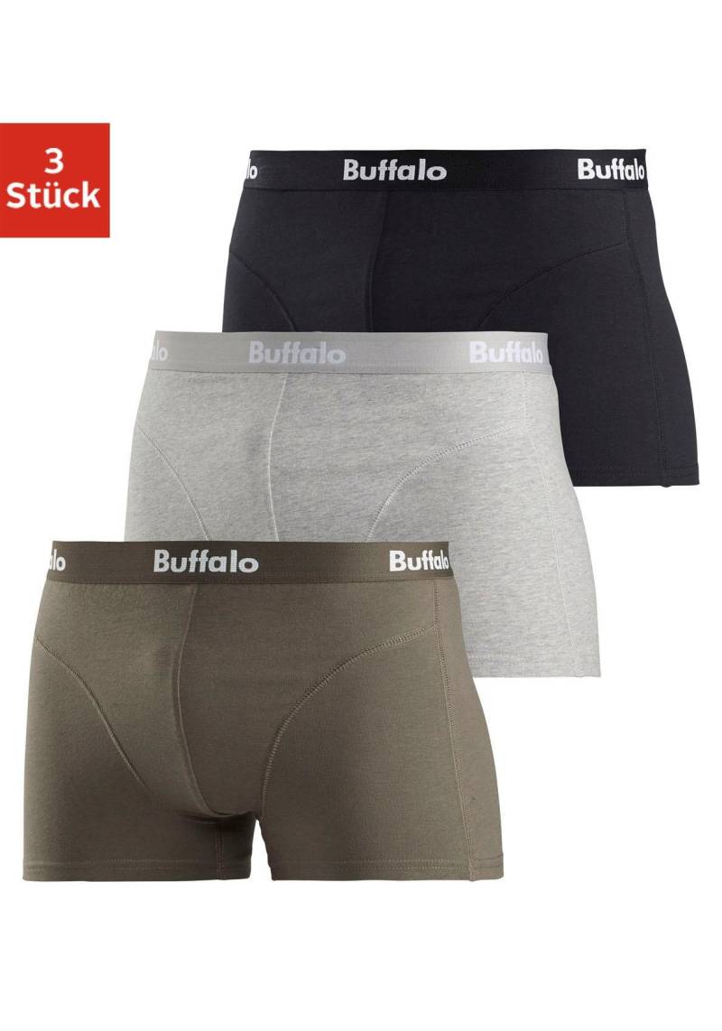 Buffalo Boxer »Boxershorts für Herren«, (Packung, 3 St.), mit Overlock-Nähten vorn von Buffalo