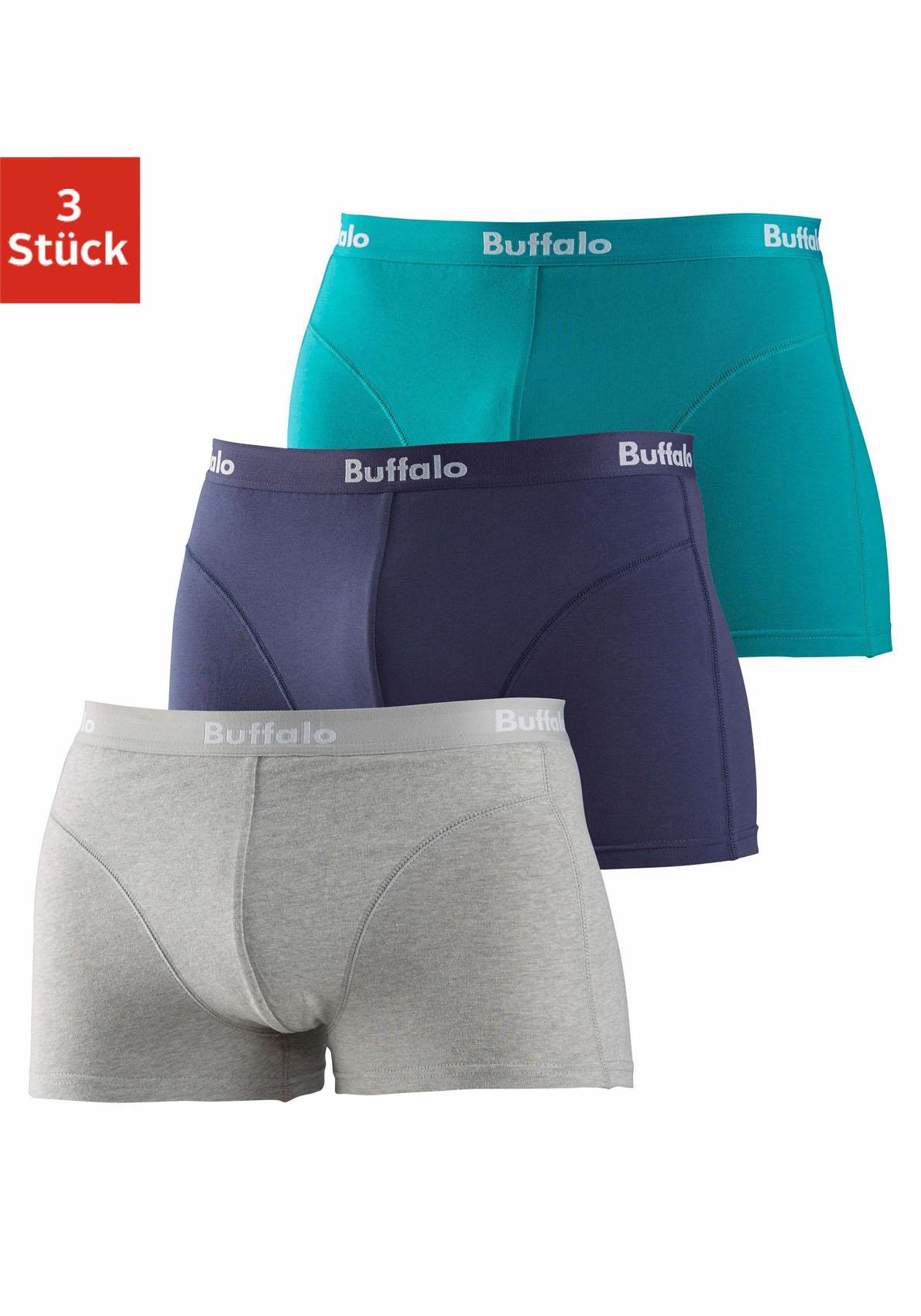 Buffalo Boxer »Boxershorts für Herren«, (Packung, 3 St.), mit Overlock-Nähten vorn von Buffalo