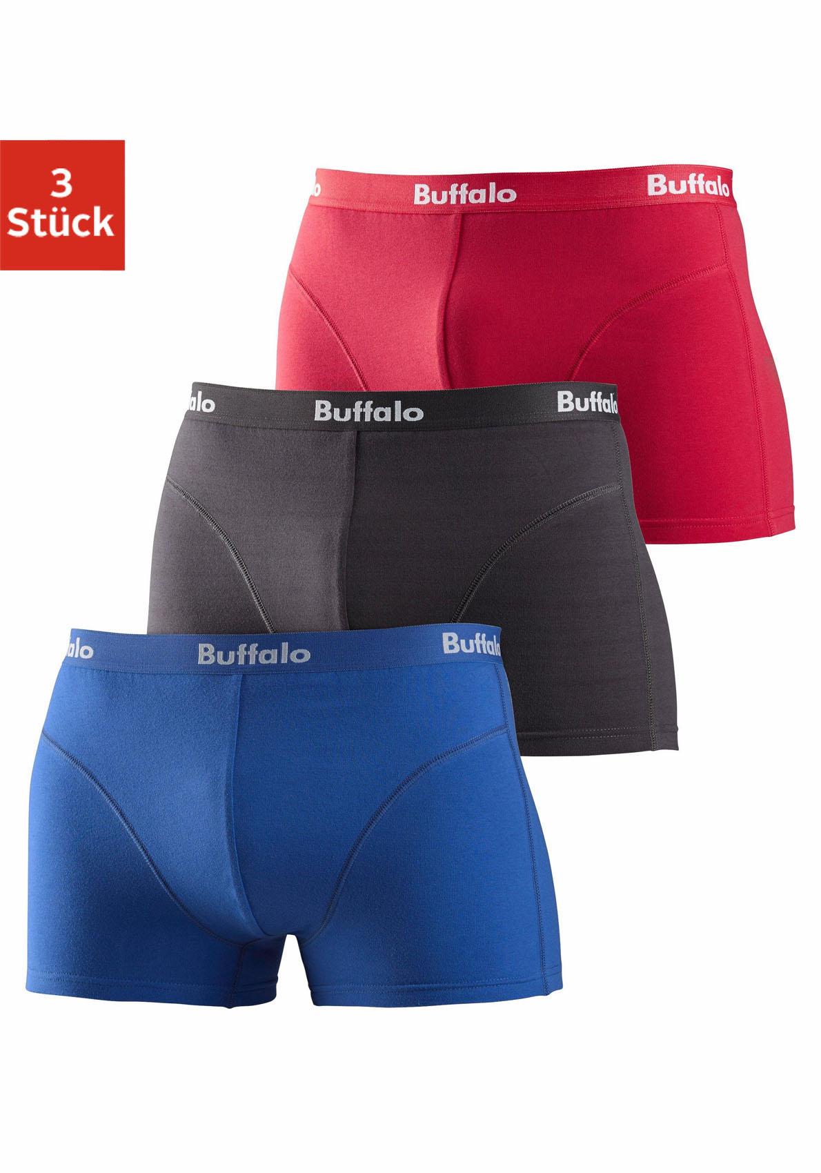 Buffalo Boxer »Boxershorts für Herren«, (Packung, 3 St.), mit Overlock-Nähten vorn von Buffalo