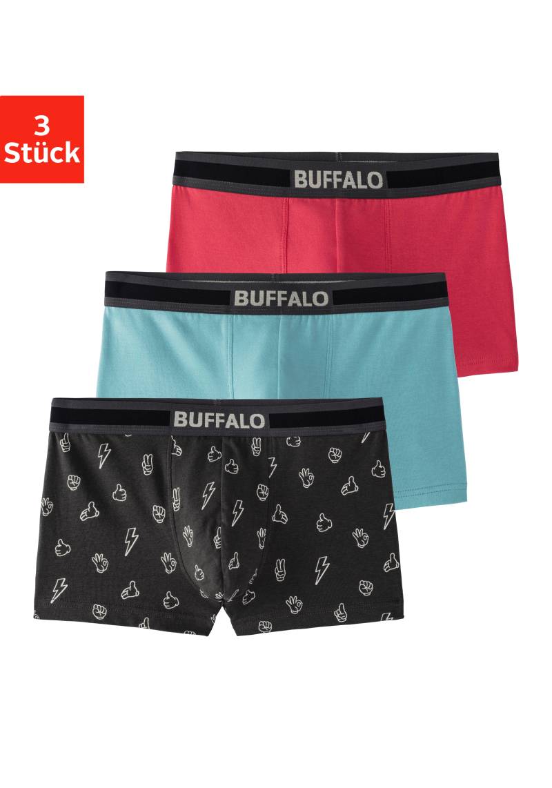 Buffalo Boxer, (Packung, 3 St.), mit witzigen Icons bedruckt von Buffalo