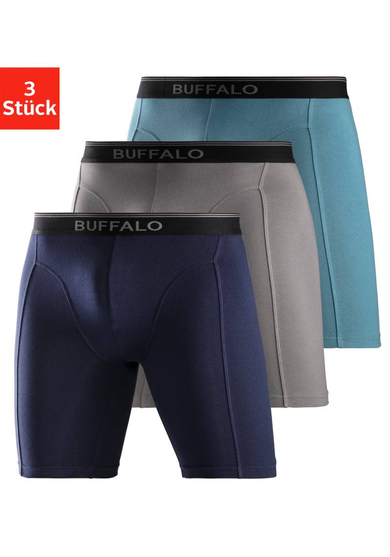 Buffalo Boxer »Boxershorts für Herren«, (Packung, 3 St.), in langer Form ideal auch für Sport und Trekking von Buffalo