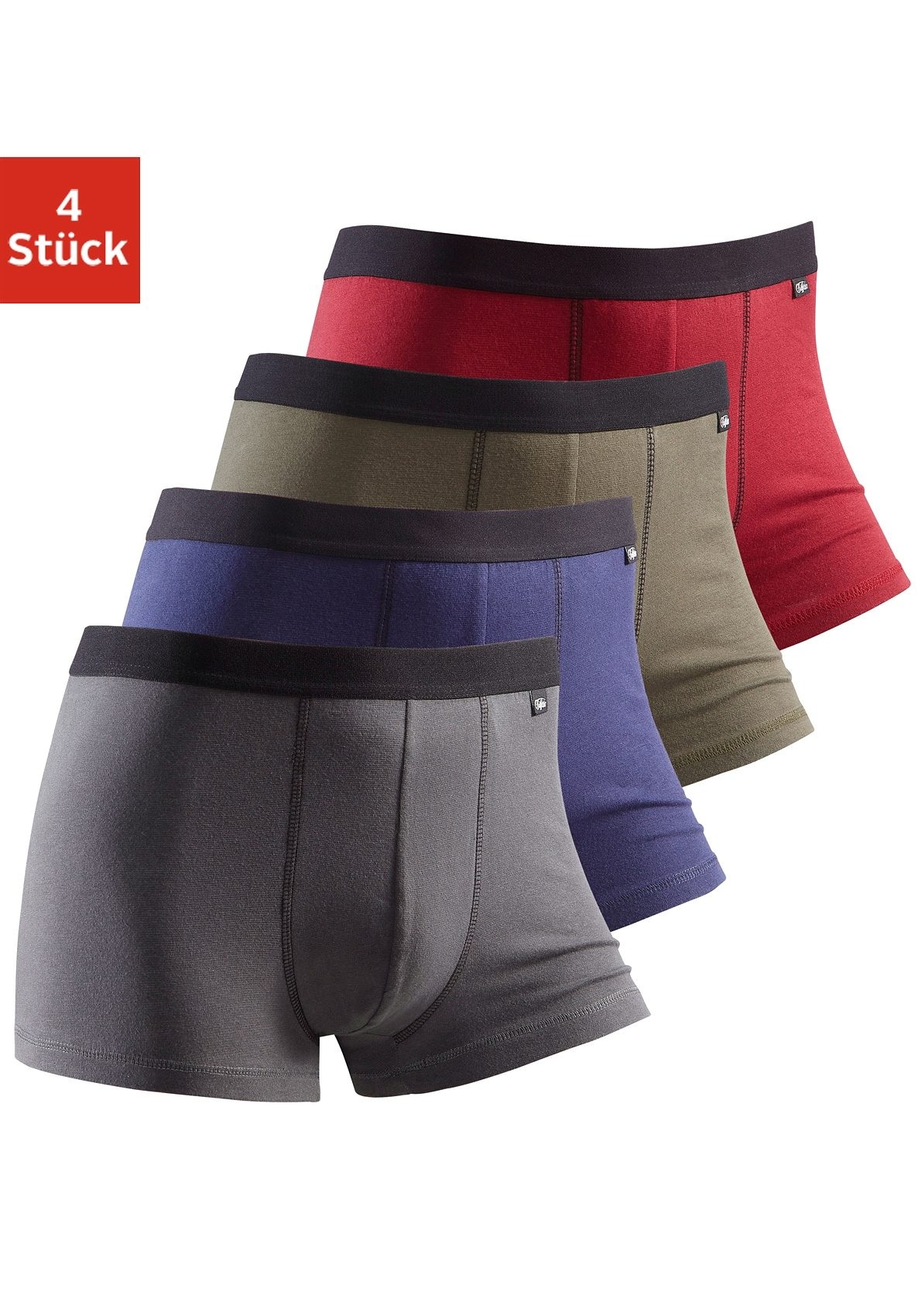 Buffalo Boxer »Boxershorts für Herren«, (Packung, 4 St.), mit schwarzem Webbund von Buffalo